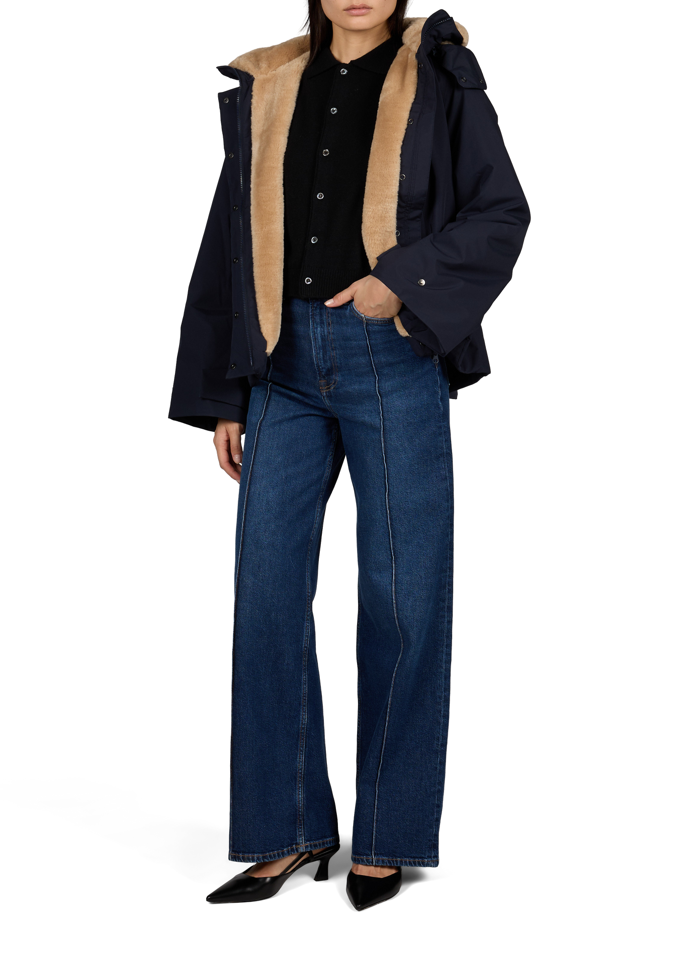 Jean taille haute large SAMSOE SAMSOE Bleu
