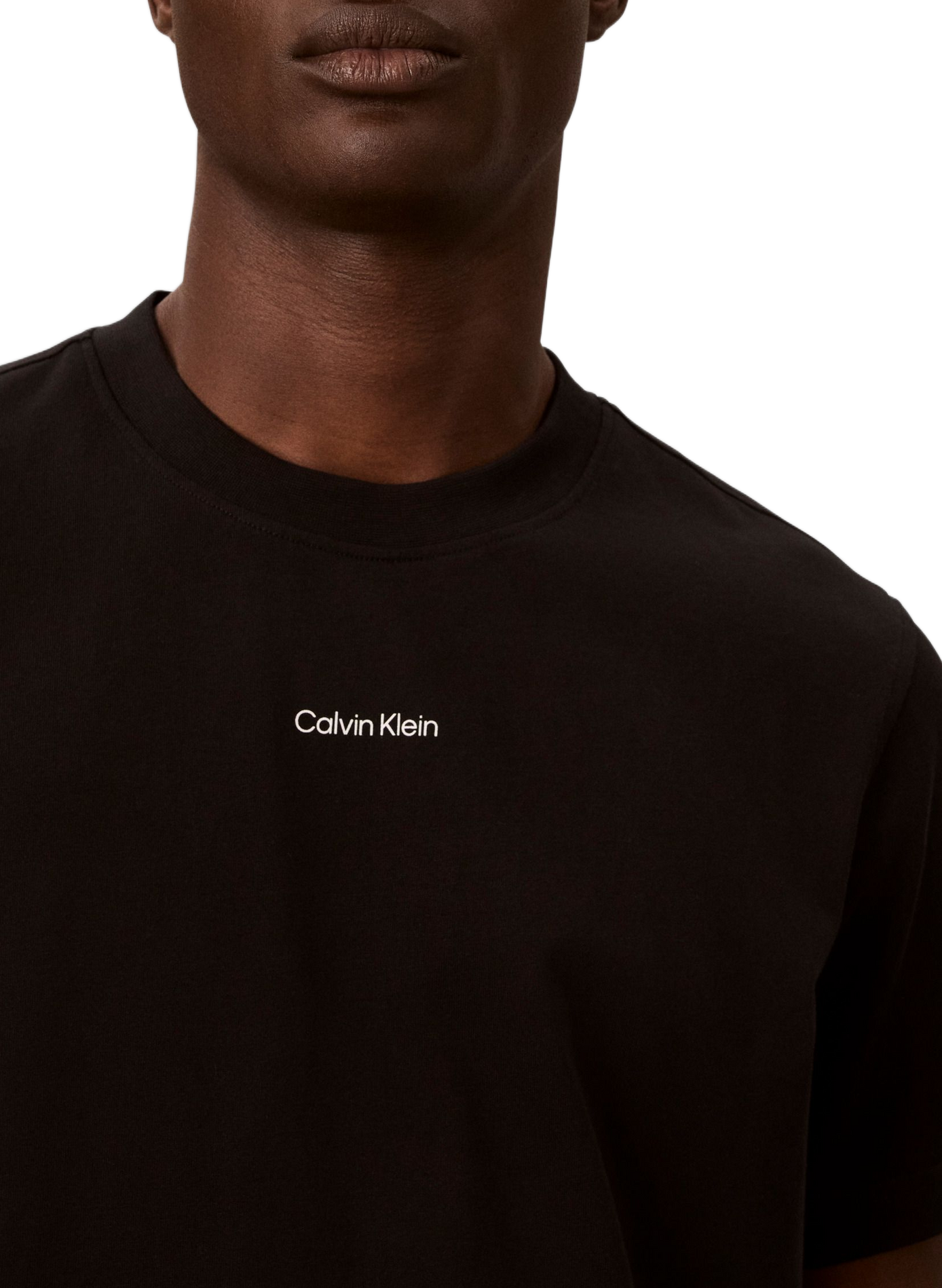 T-shirt manches courtes à logo en coton CALVIN KLEIN Zwart