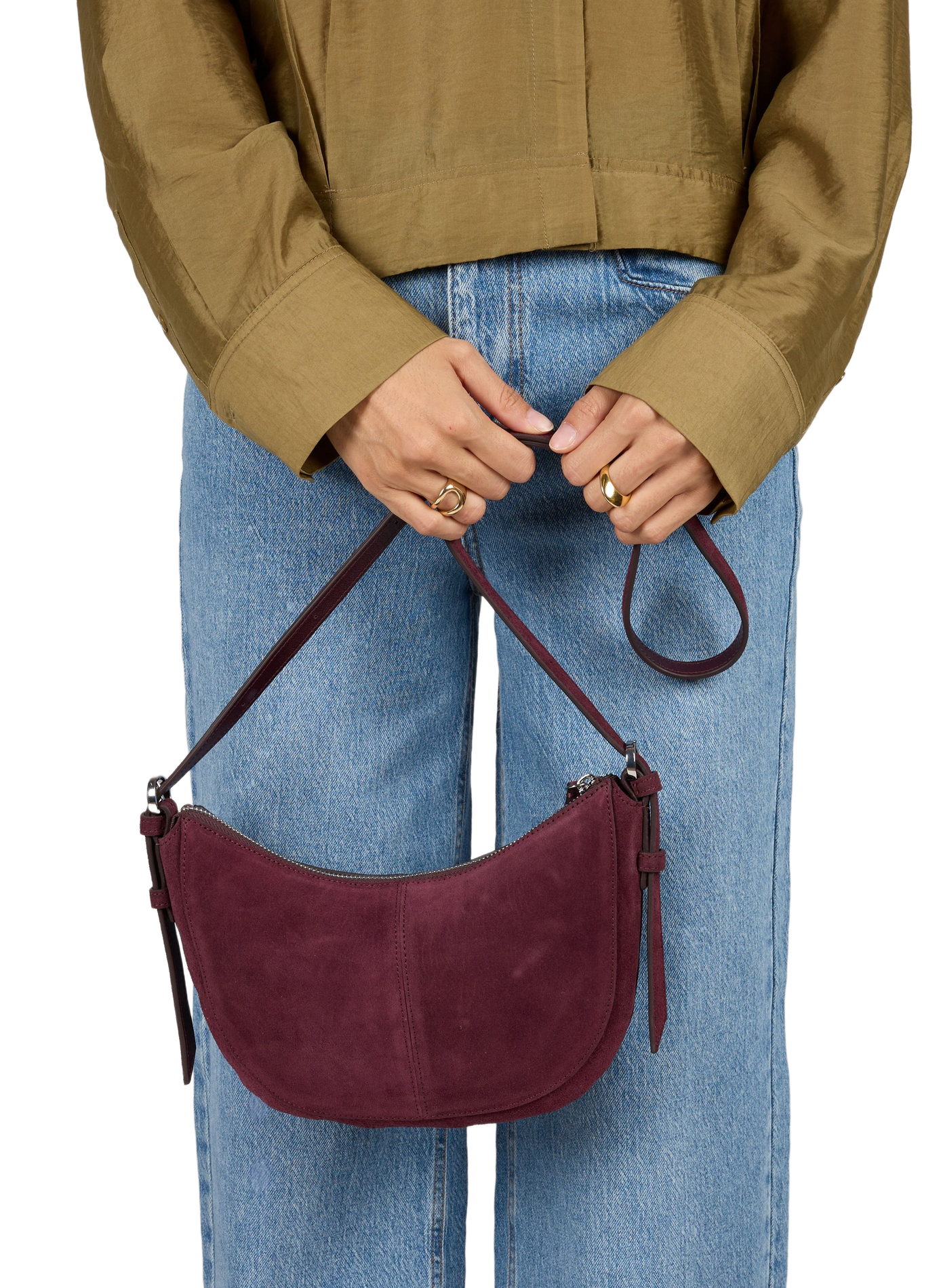 Mini Rodéo cowhide leather shoulder bags NAT & NIN Purple