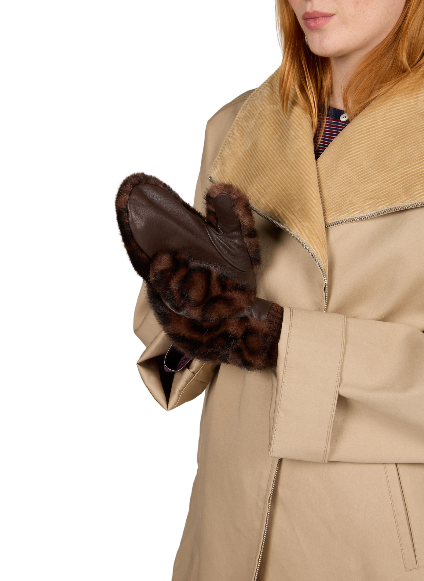 Faux fur-effect gloves BELLEROSE Multicolour