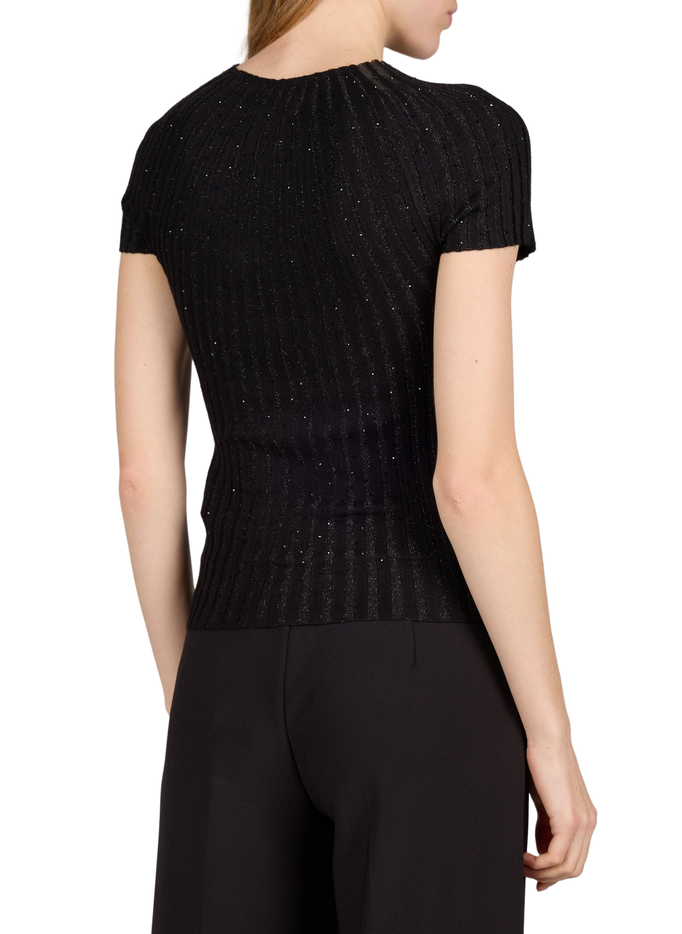 Fitted YOKE Top with Rhinestones GUESS Black