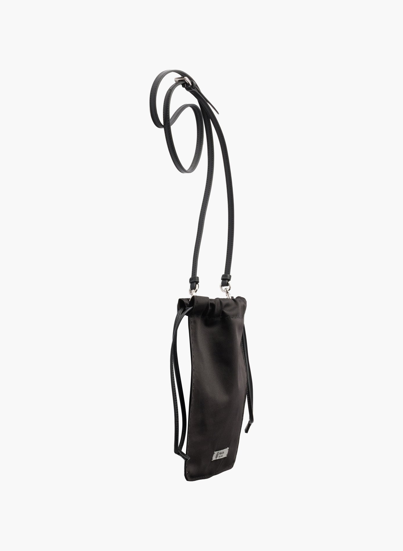 Pochette pour smartphone en satin PRADA Noir