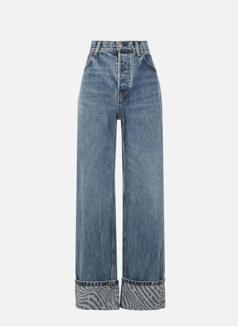 Wide-leg cotton hem jeans BlueALEXANDER WANG 