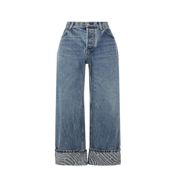 Alexander Wang Loose Fit Cotton Jeans With Turn Ups In Blue