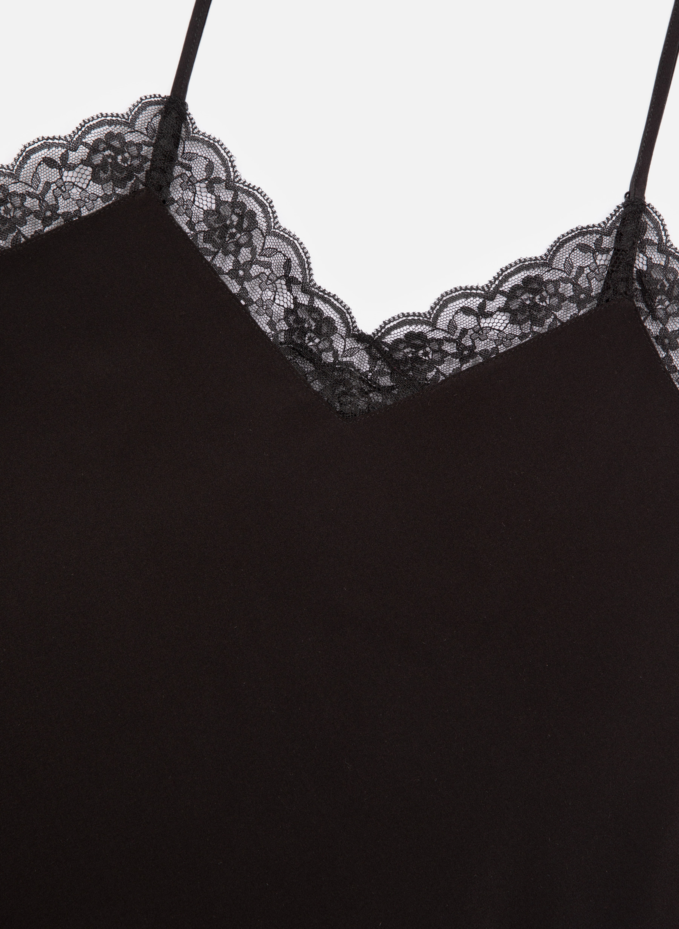 Caraco en soie et dentelle THE KOOPLES Noir