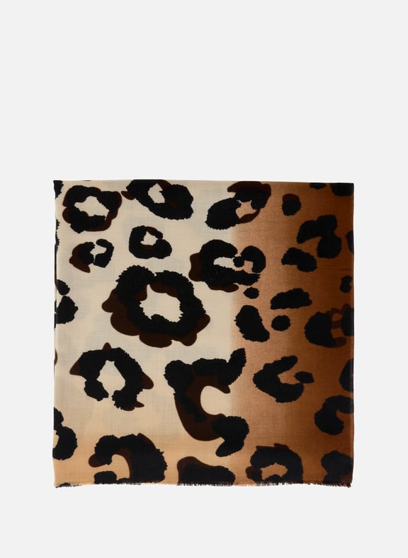 Leopard print scarf Brown by AU PRINTEMPS PARIS AU PRINTEMPS PARIS Leopard print scarf Brown
