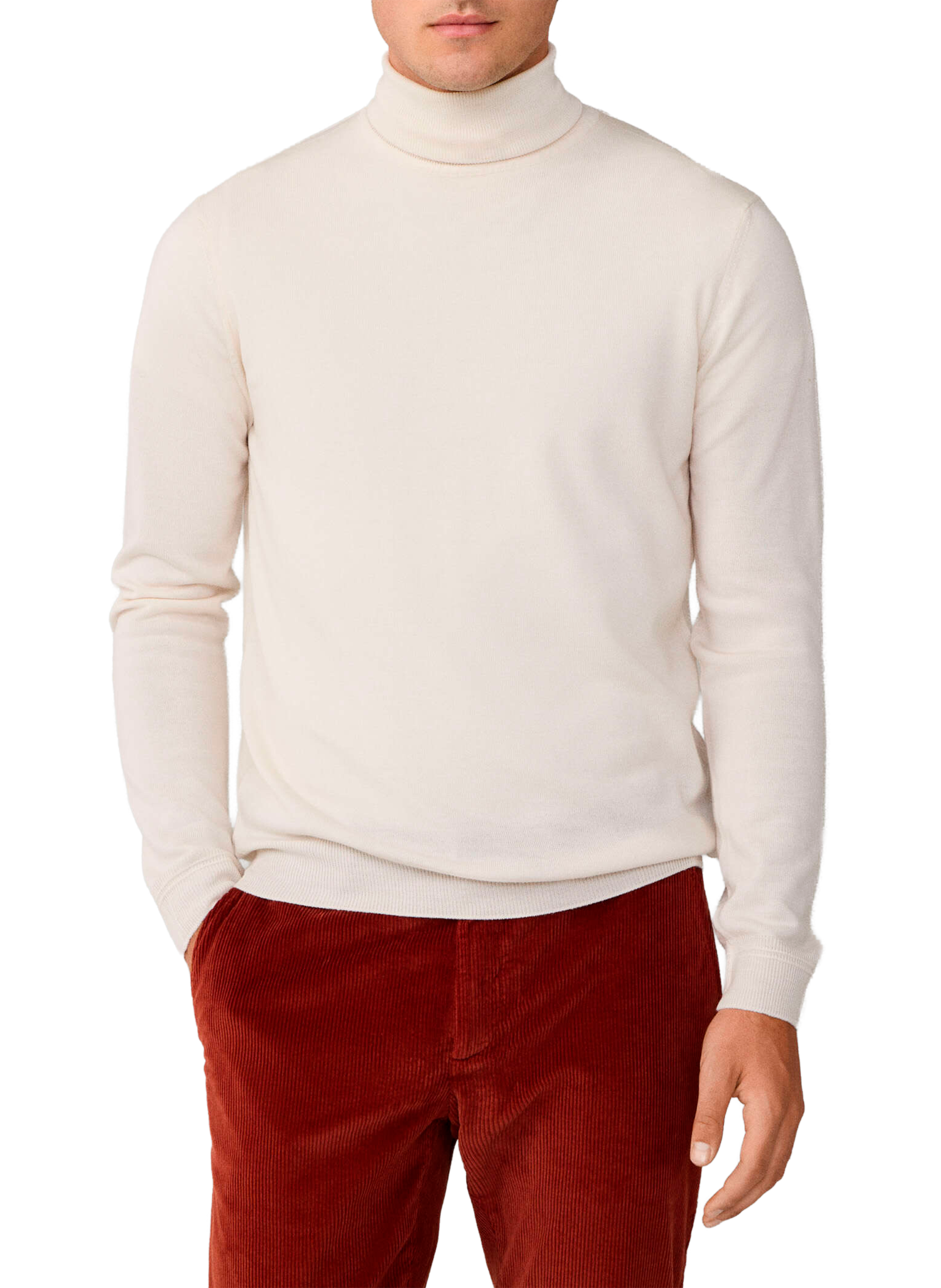 FACONNABLE Pull col roulé en laine Blanc