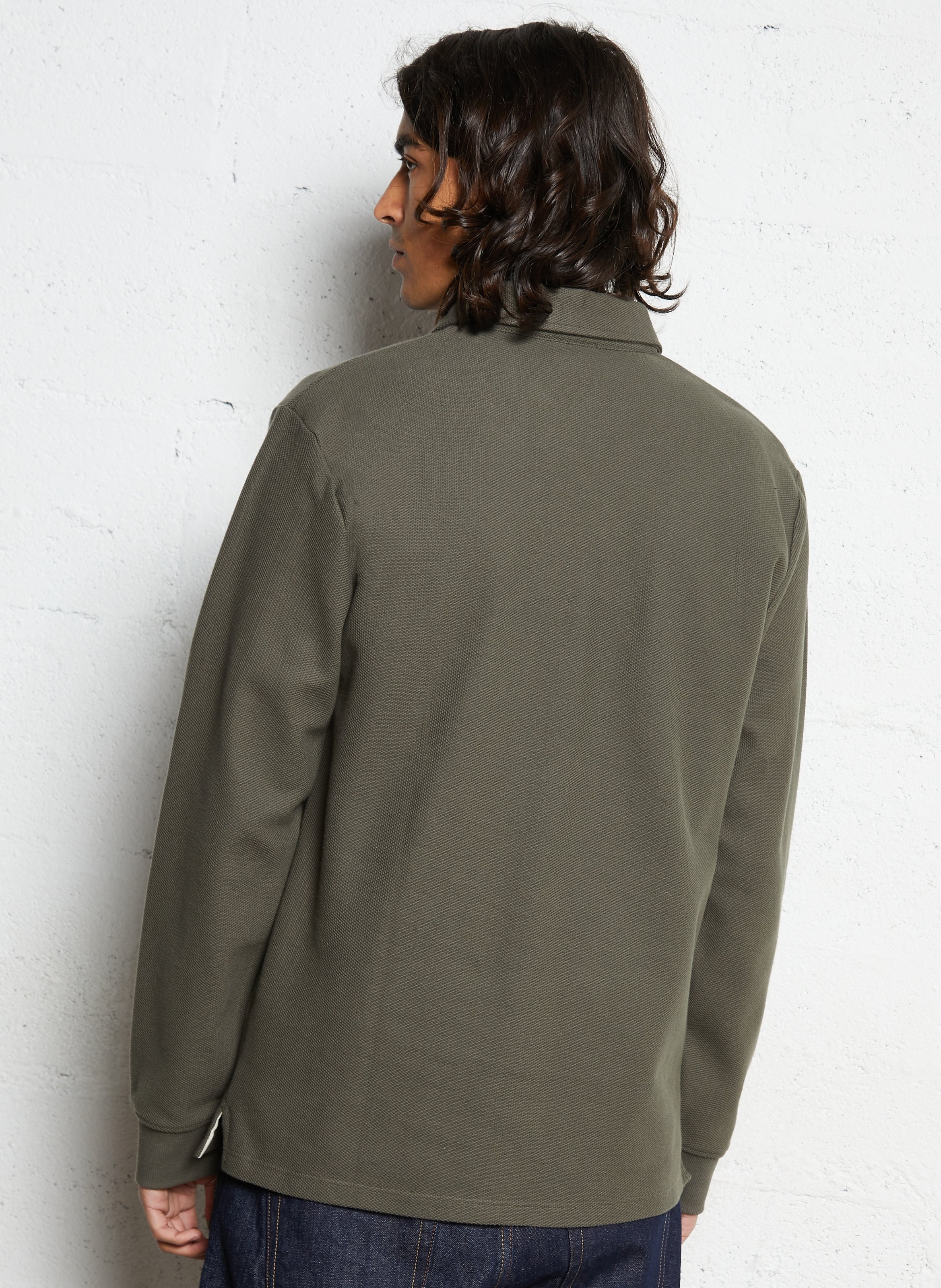 Polo droit en coton heritage Kaki