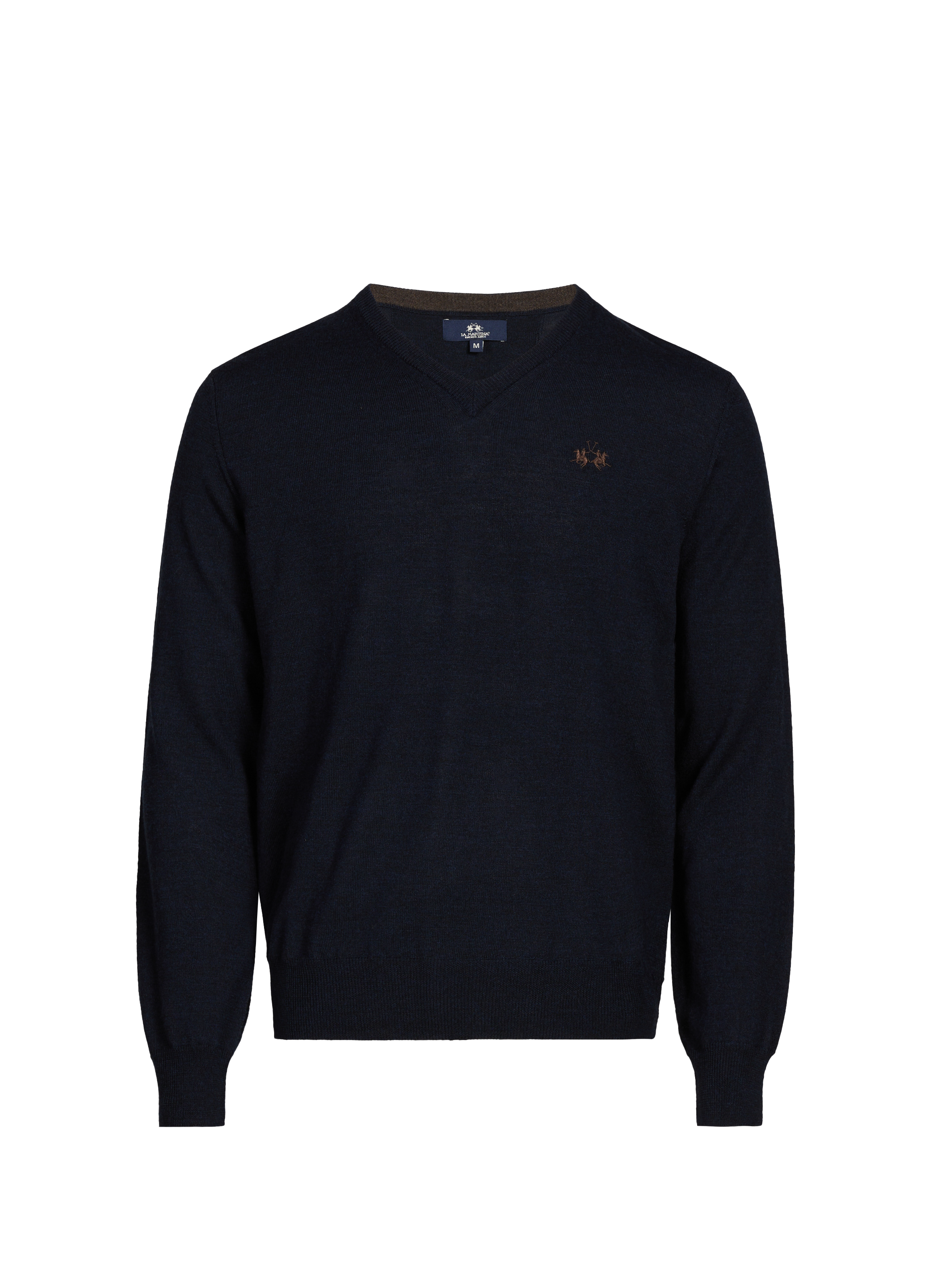 Pull col V en laine LA MARTINA Bleu