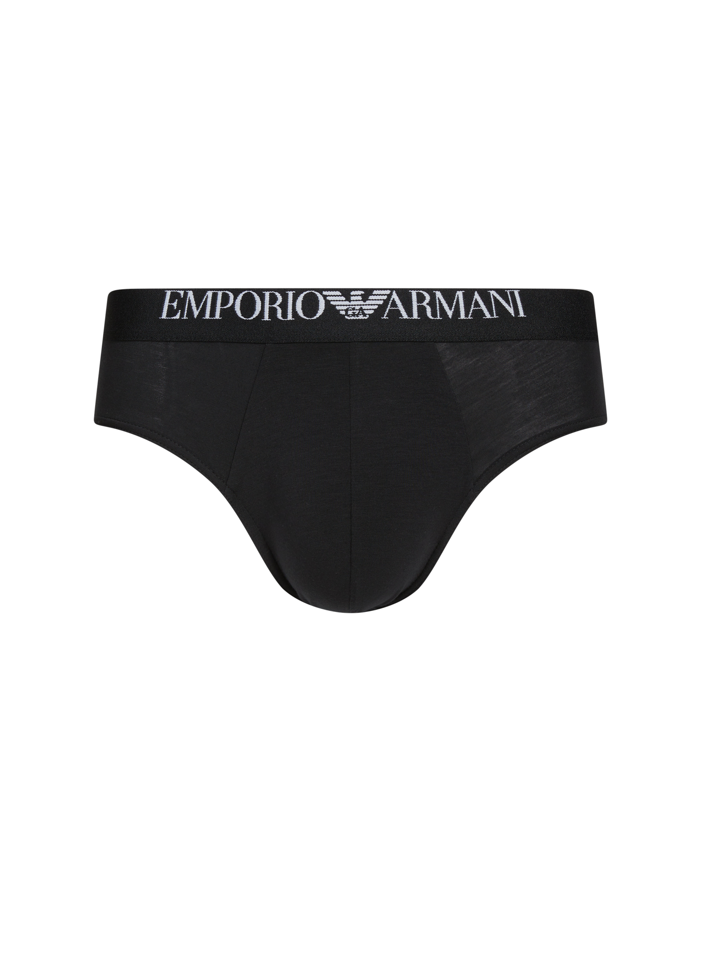 Pack de deux slips à logo EMPORIO ARMANI Noir