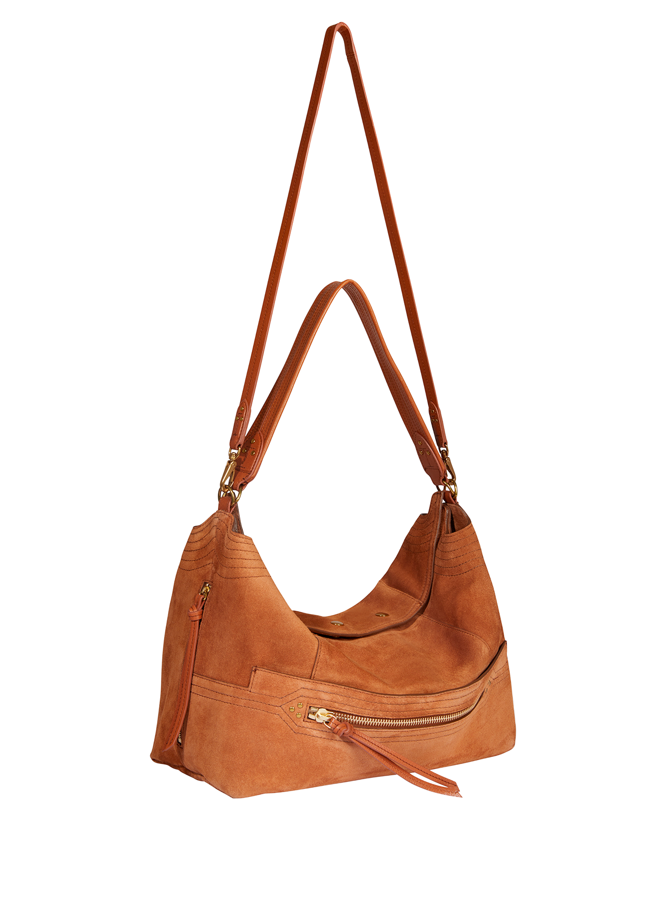 Lucky calf leather baguette bag JÉRÔME DREYFUSS Brown