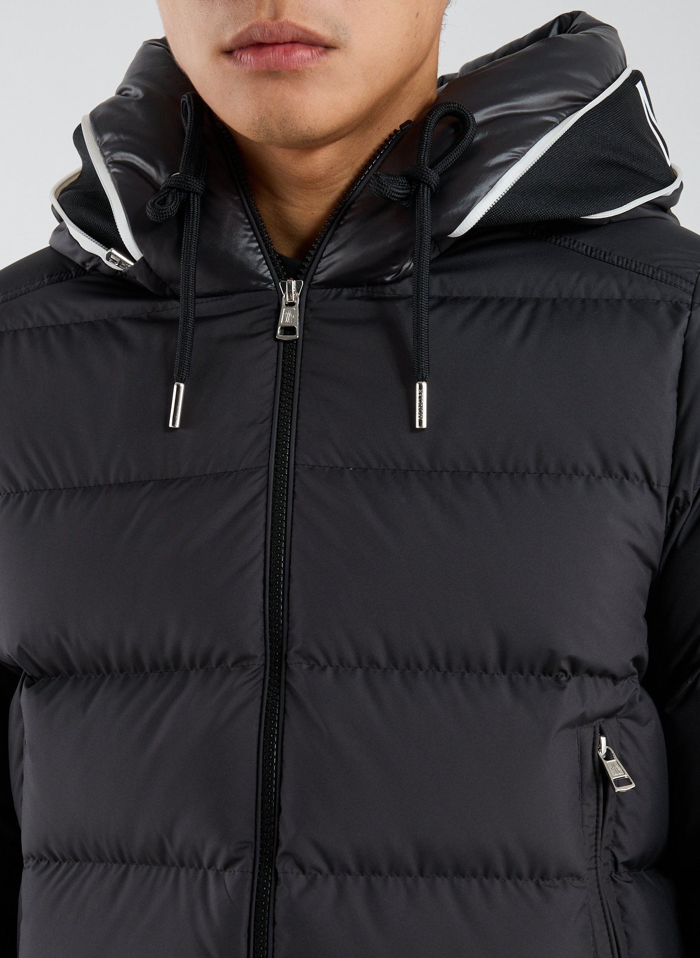 Down jacket with logo MONCLER Black