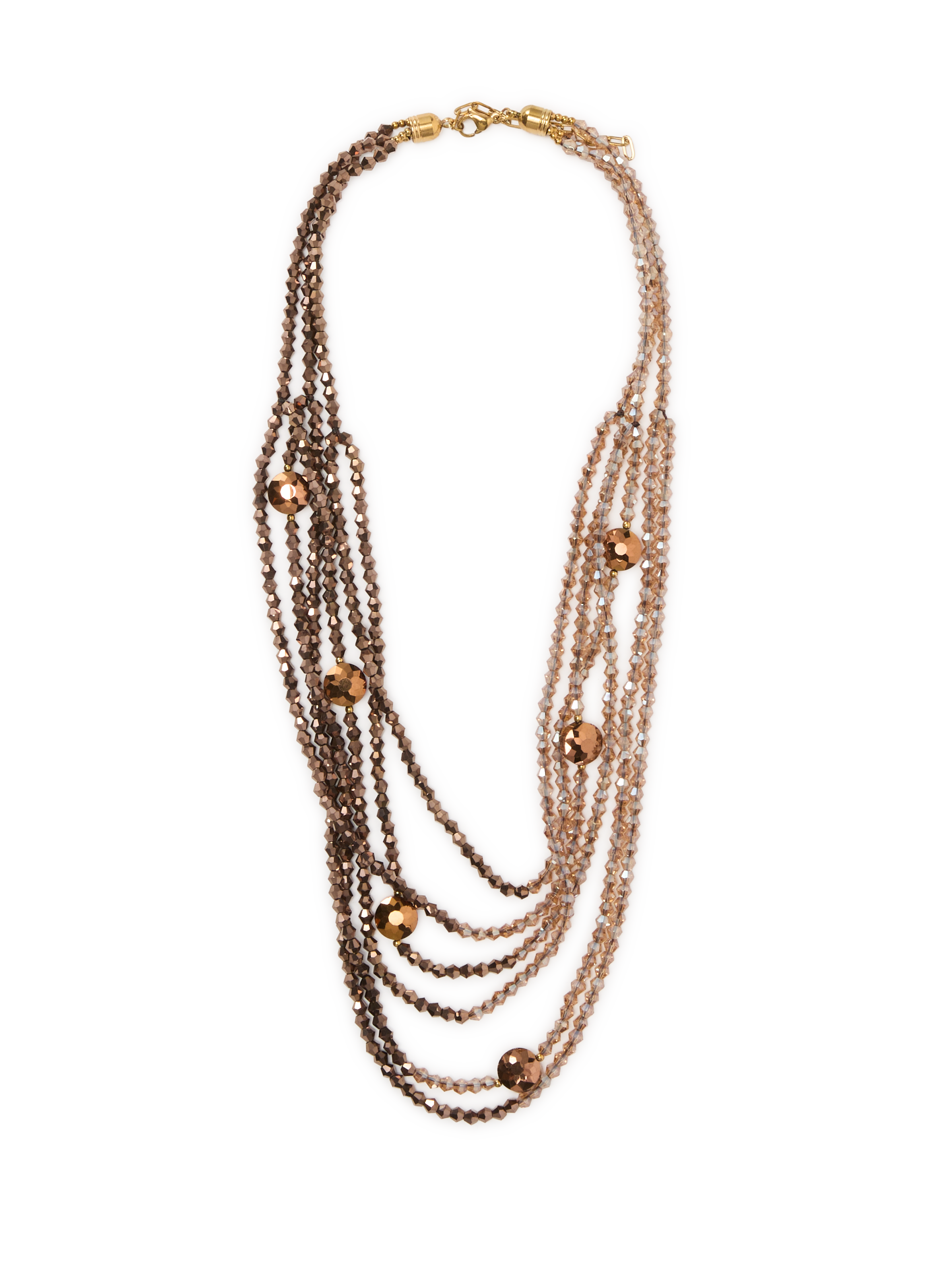 AU PRINTEMPS PARIS Collier en verre mélangé Marron