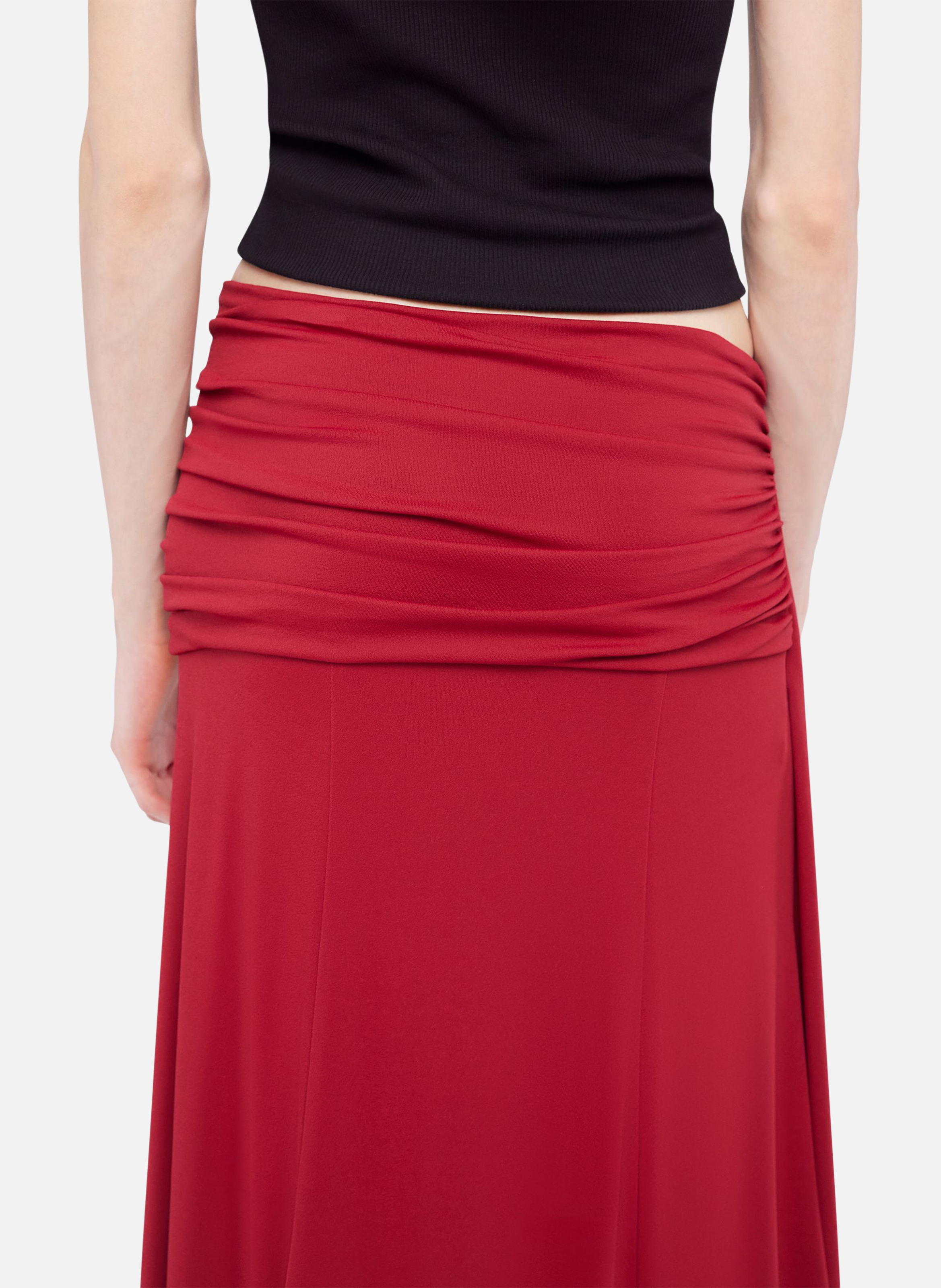 Jupe longue en jersey RABANNE Rouge