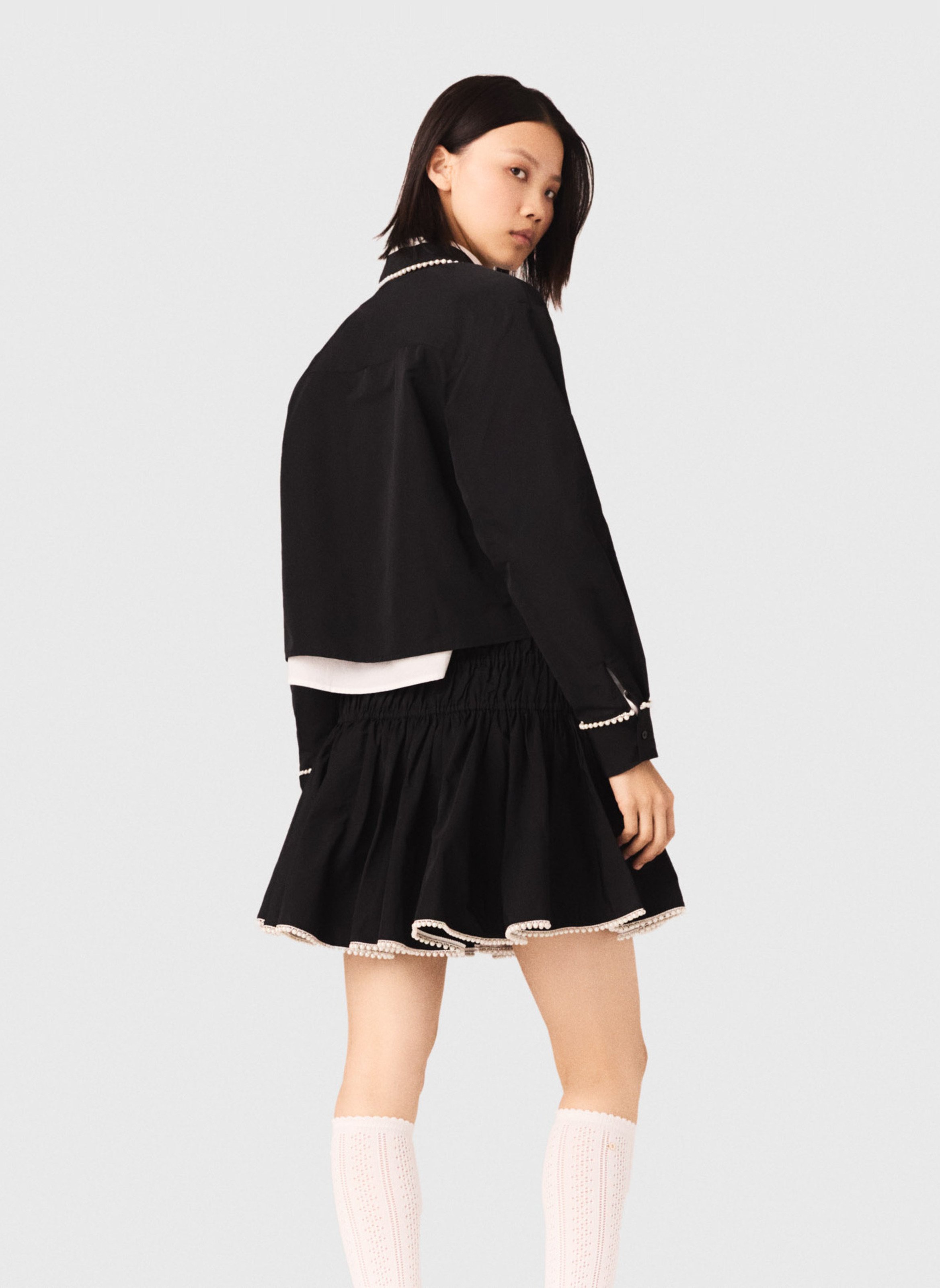 Jupe courte évasée MAJE Noir