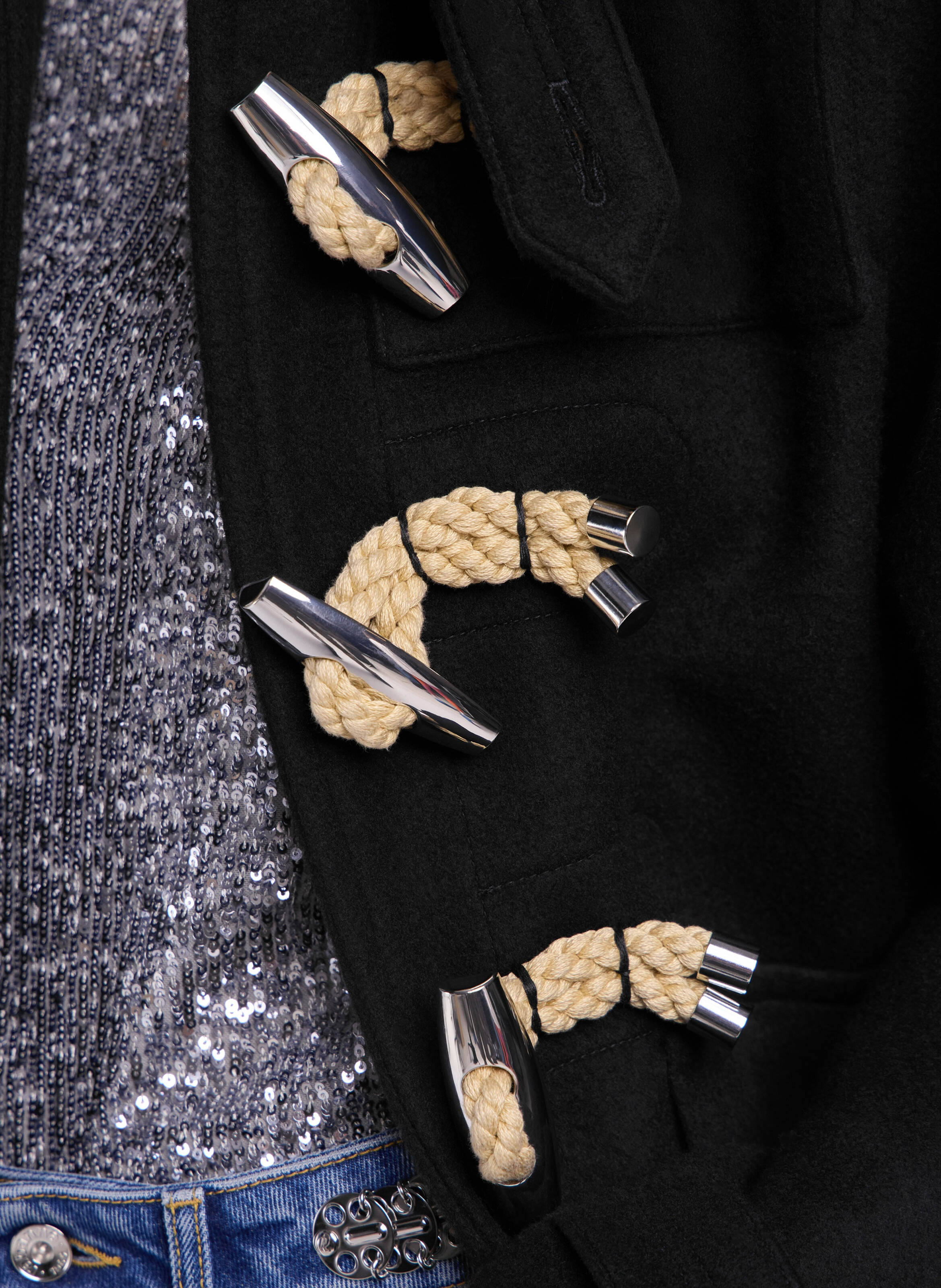 Manteau court en laine RABANNE Noir