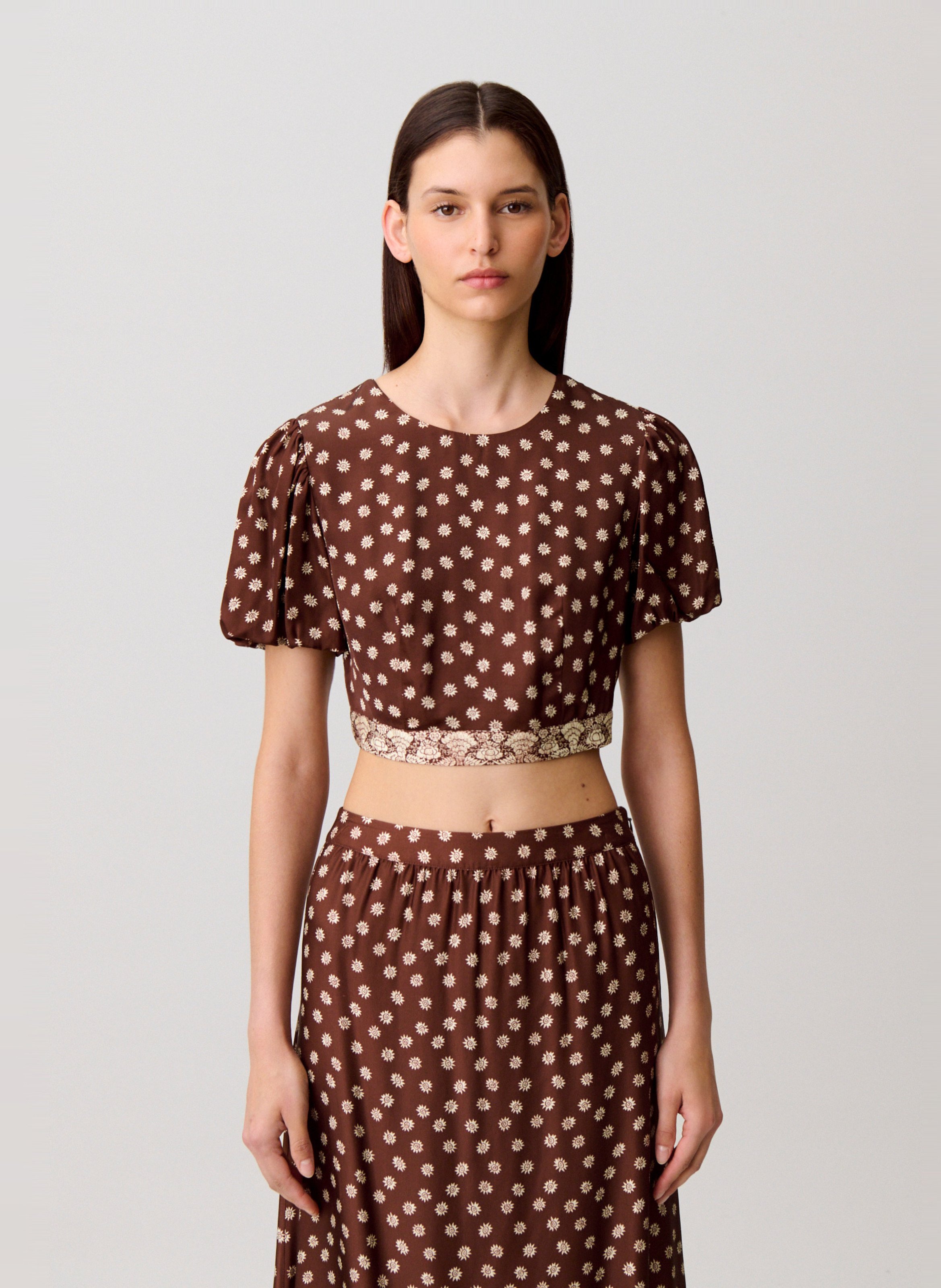 Top droit col rond imprimé CLAUDIE PIERLOT Multicolore