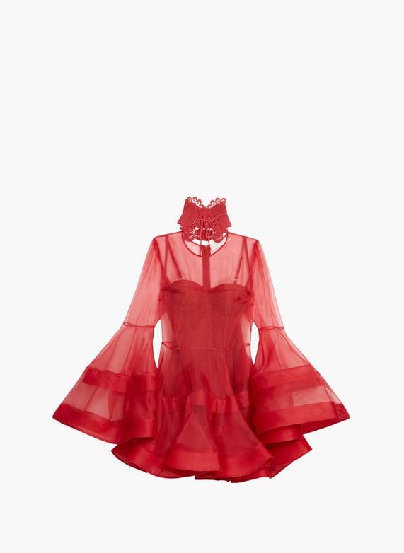 Short rebellion lantern silk dress Red Zimmermann - Women | Printemps Short rebellion lantern silk dress Red Zimmermann - Women | Printemps