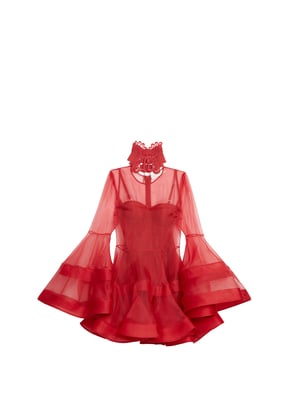 Short dress lantern rebellion in silk Red Zimmermann - Women | Printemps.com Short dress lantern rebellion in silk Red Zimmermann - Women | Printemps.com