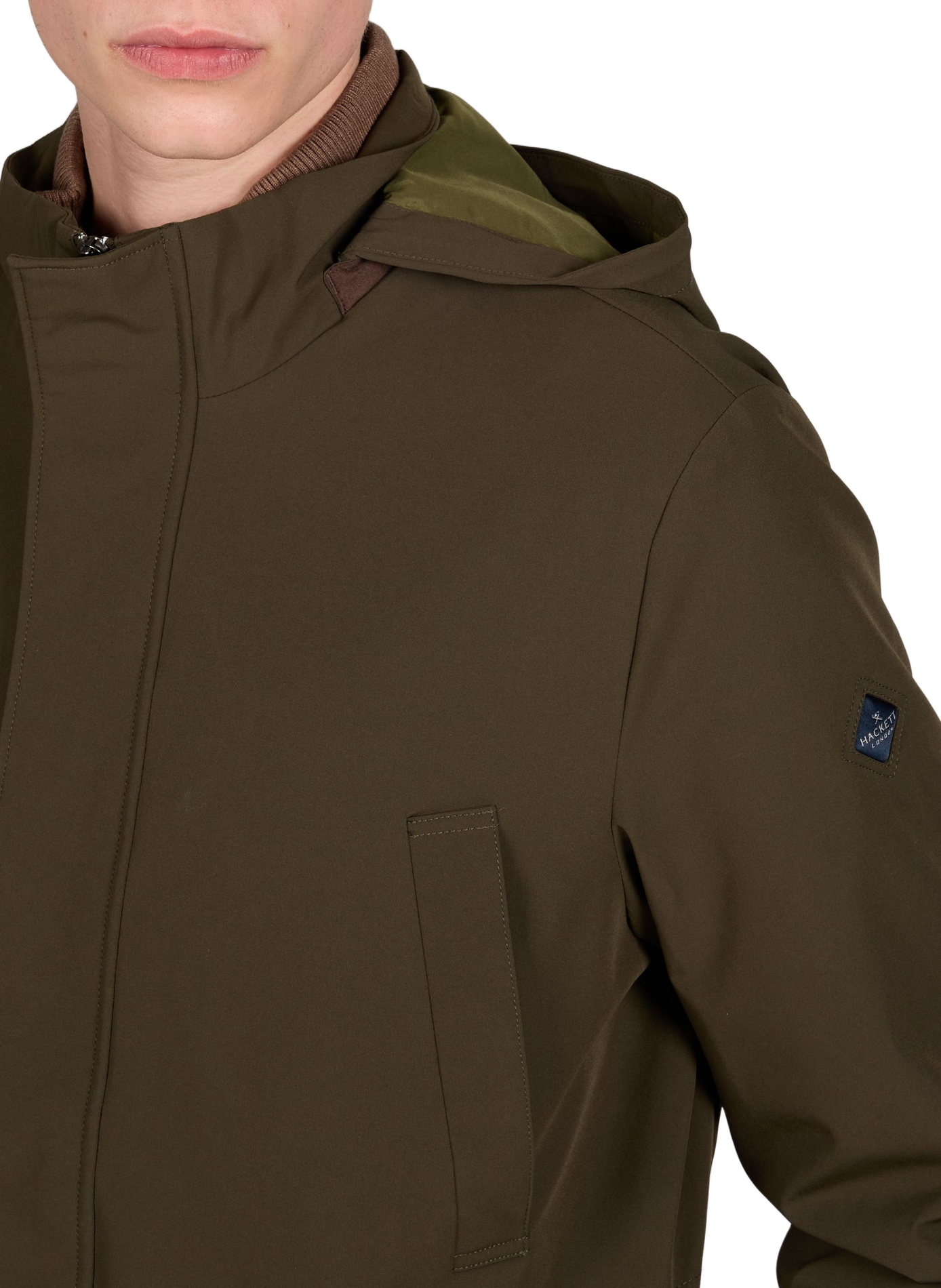 Straight jacket with removable hood HACKETT Green