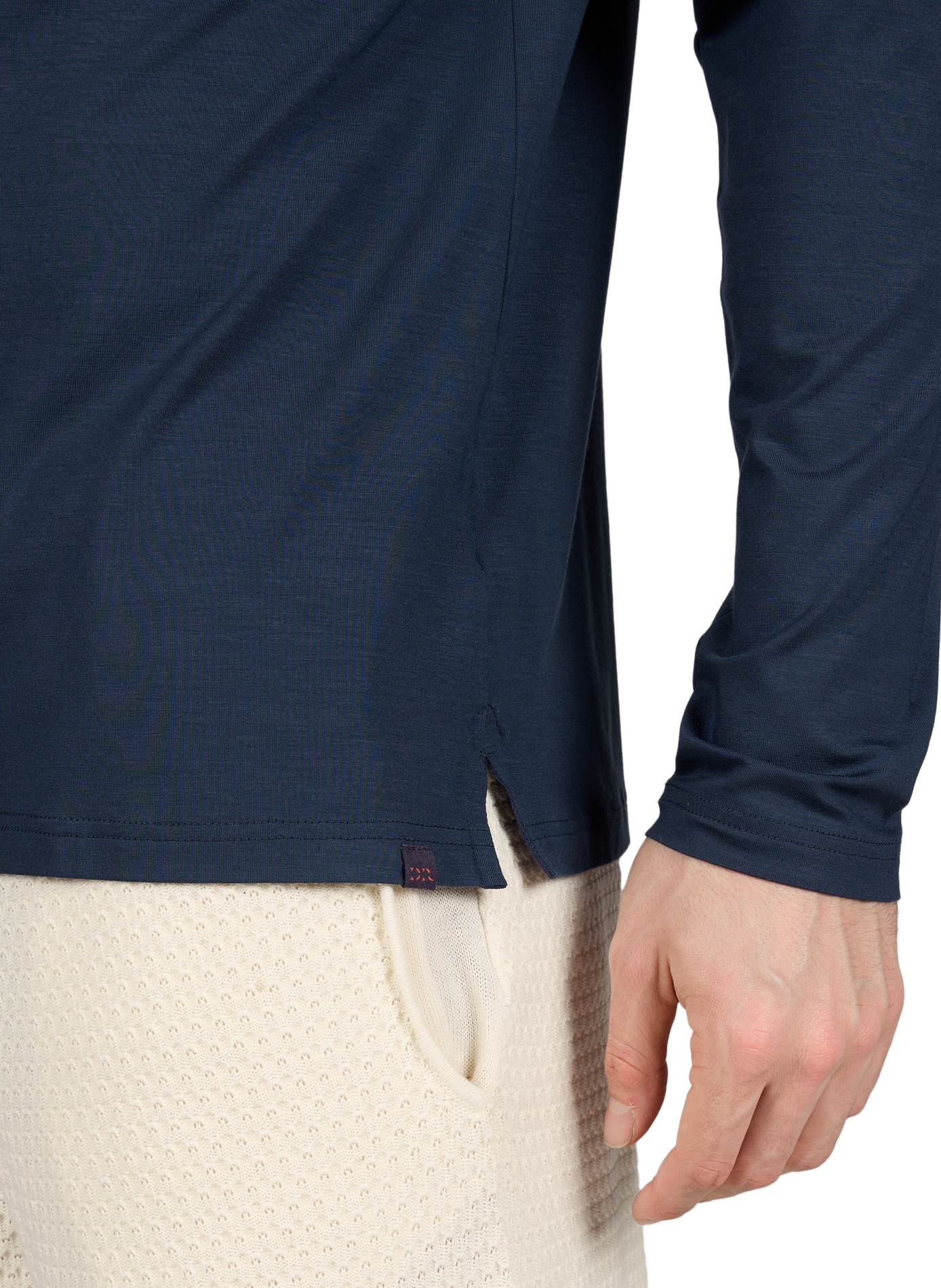 T-shirt uni à manches longues DEREK ROSE Bleu