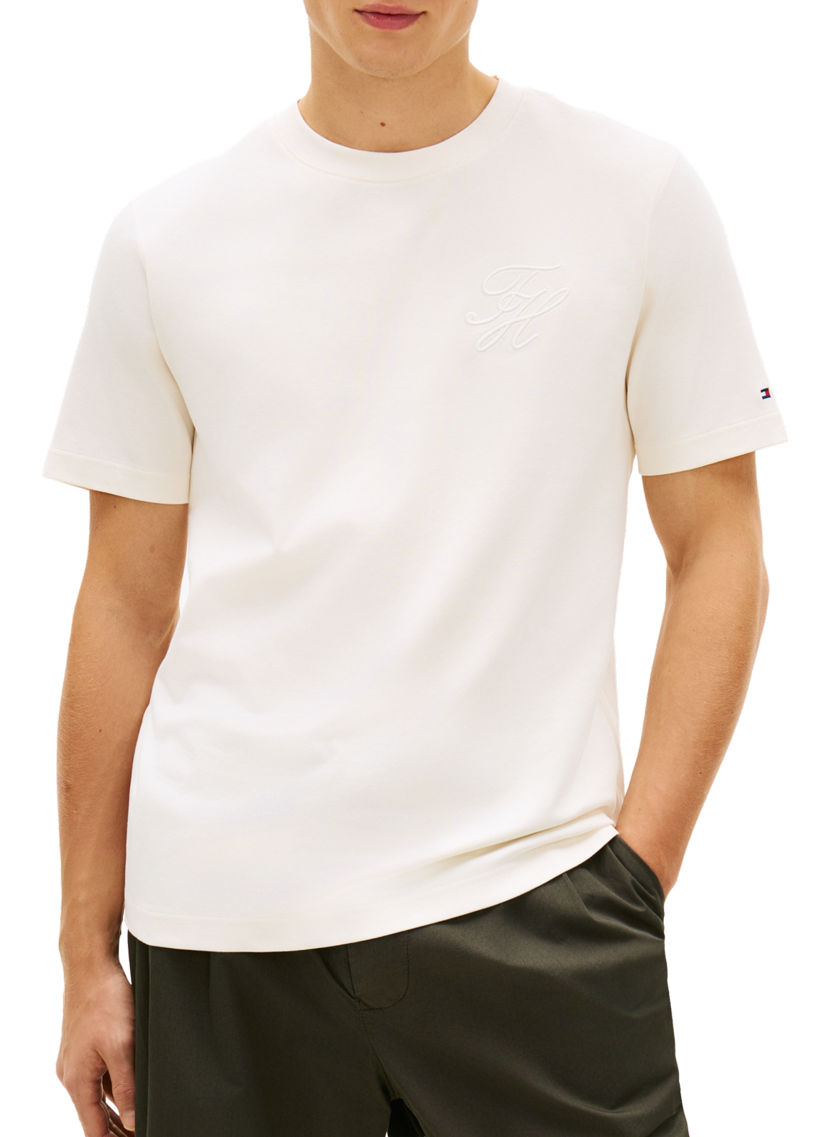 Cotton Logo T-shirt TOMMY HILFIGER Beige