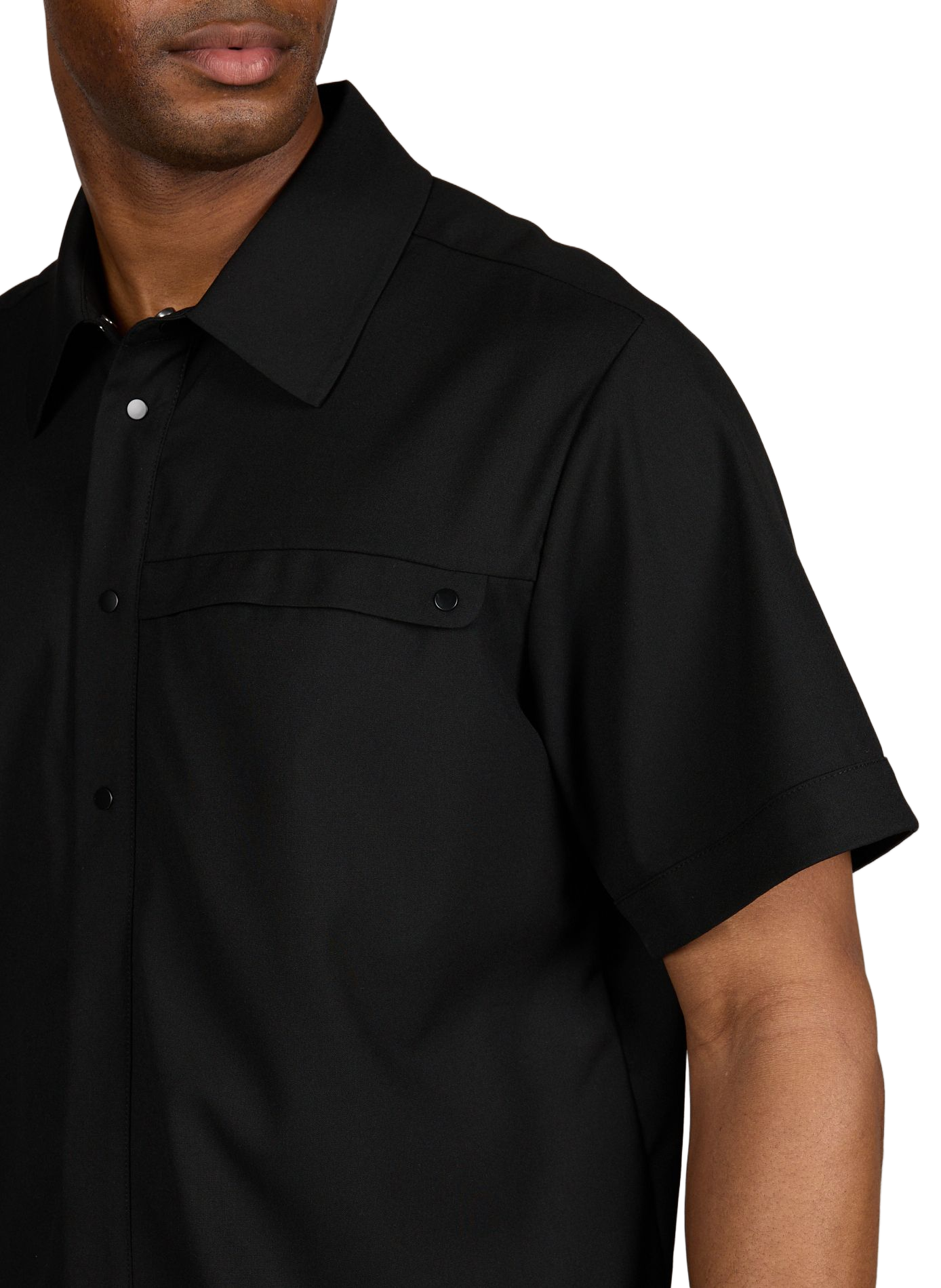 Short-sleeved classic collar shirt RAINS Black