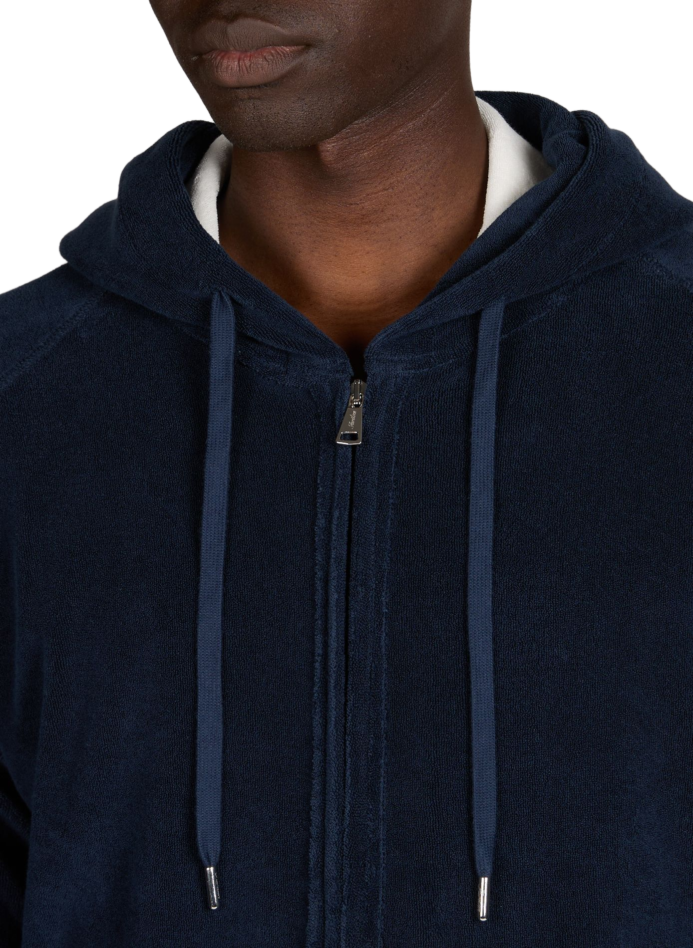 Veste éponge à capuche en coton mélangé AURELIEN Bleu