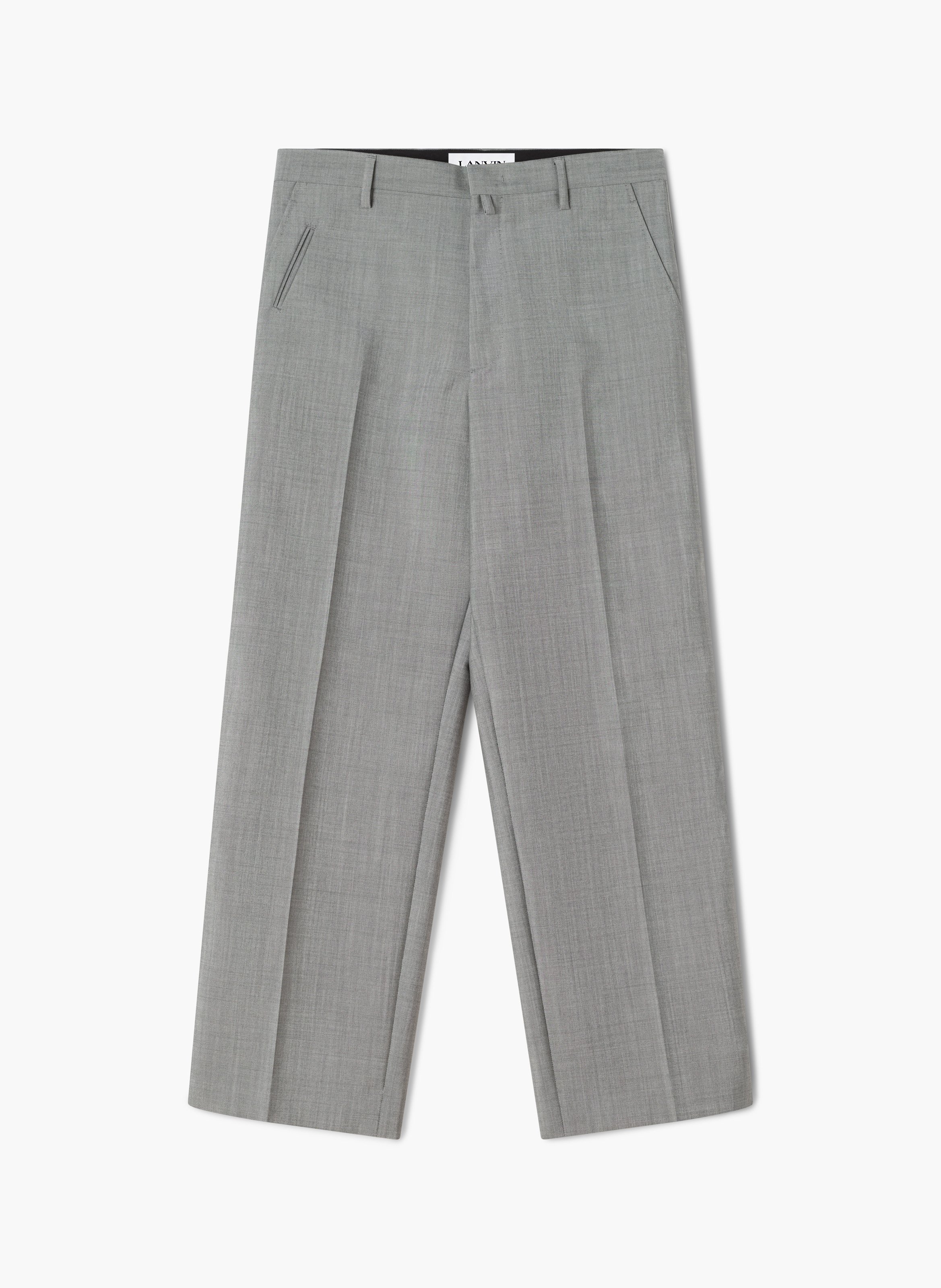 Pantalon droit en laine mohair LANVIN Gris