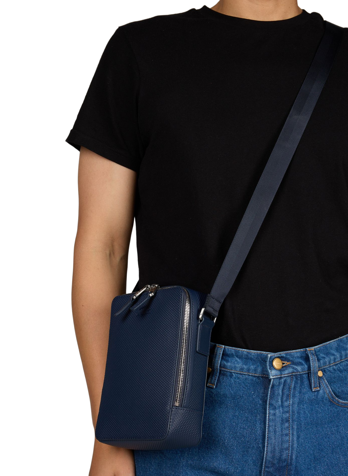 Borsa in pelle LACOSTE Blu