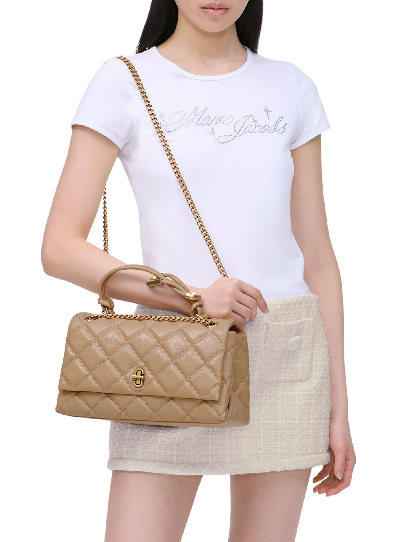 Sac à main Le Quilted Dual Convertible Shoulder Bag MARC JACOBS Marron