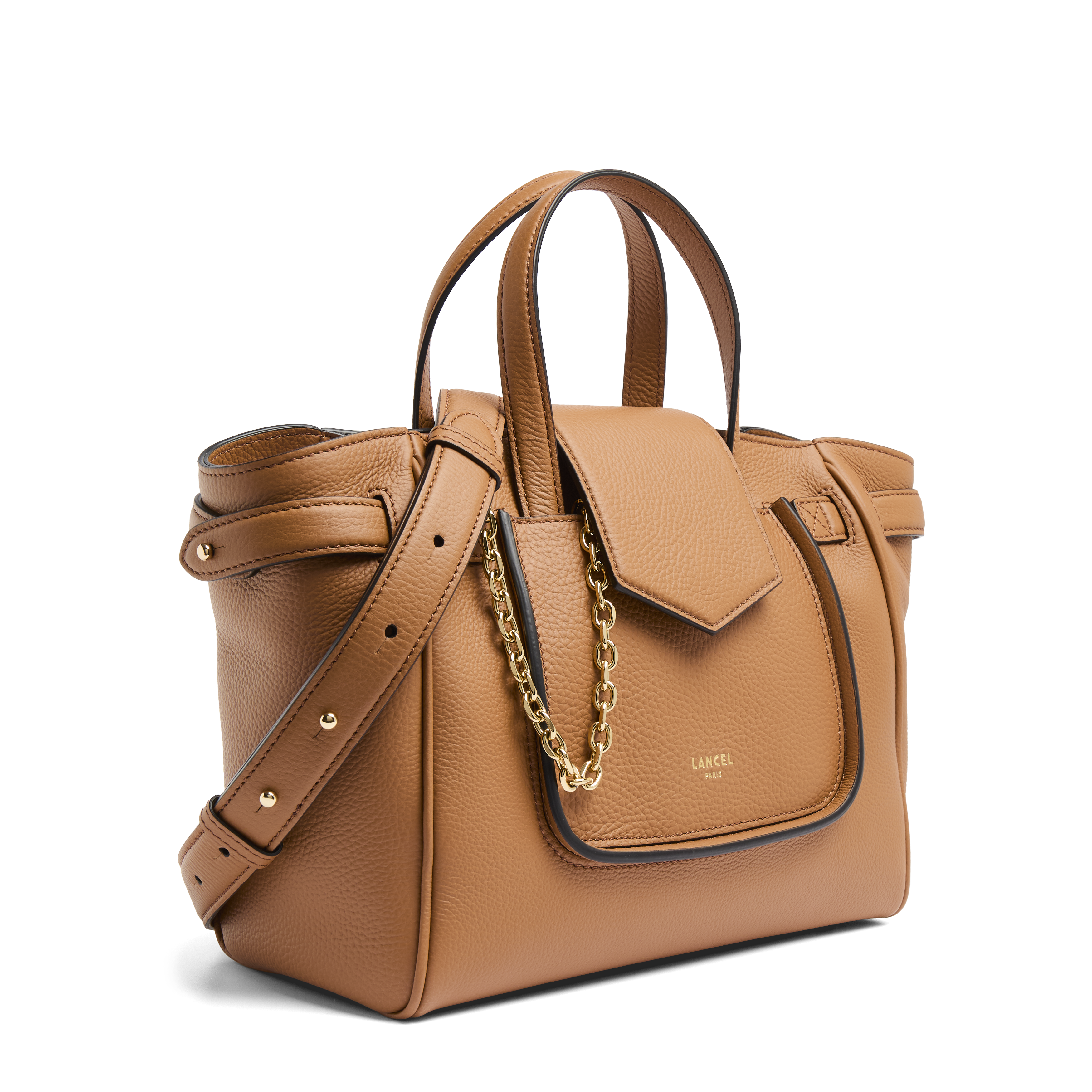 Sac carryall thea de lancel en cuir de vachette graine LANCEL Marron