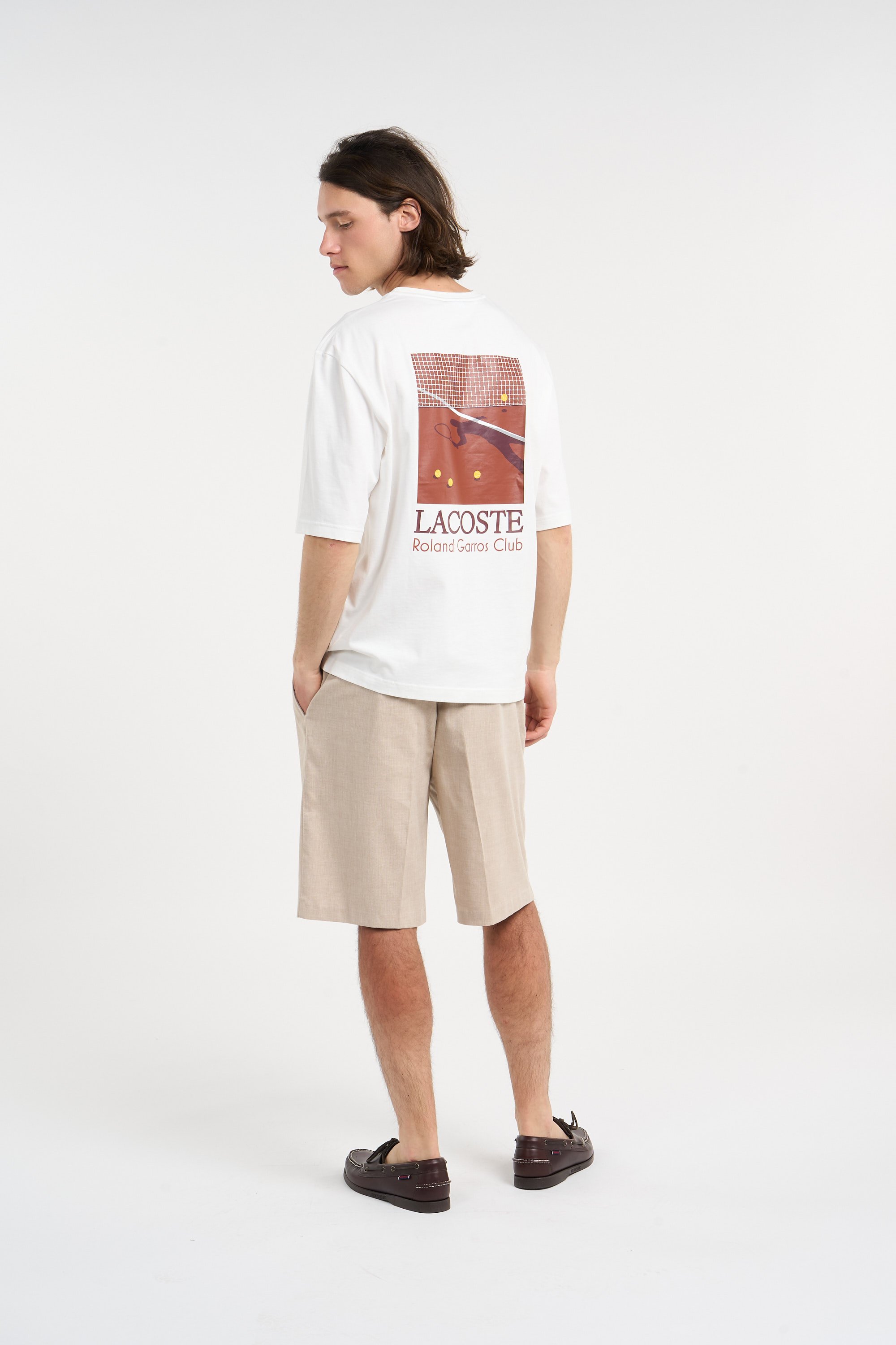 T-shirt roland garros club LACOSTE Blanc