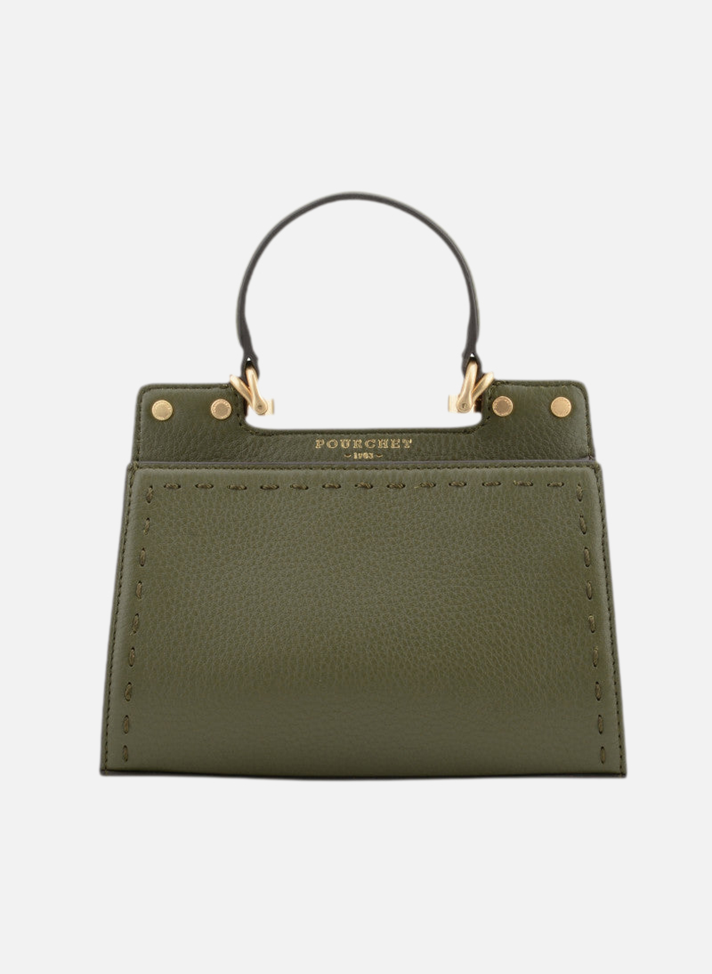 Trianon | sac à main micro en cuir de vachette POURCHET Kaki