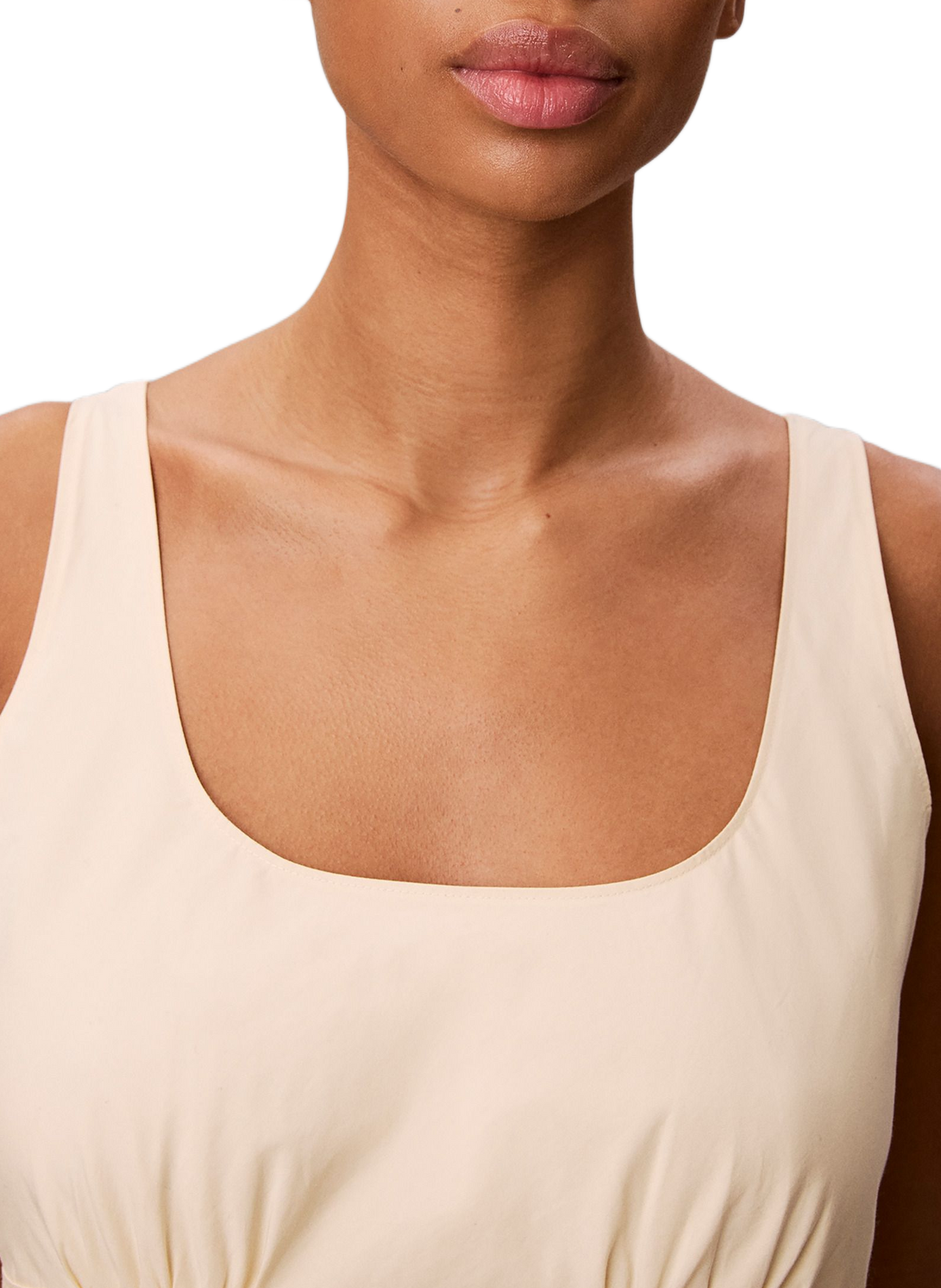 Fitted cotton midi dress  CALVIN KLEIN Beige