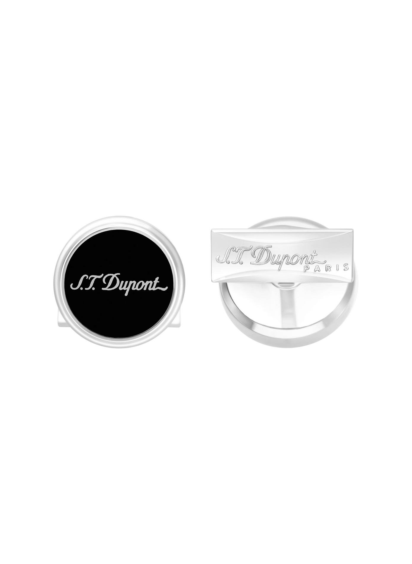 Logo enamel cufflinks S.T. DUPONT Black