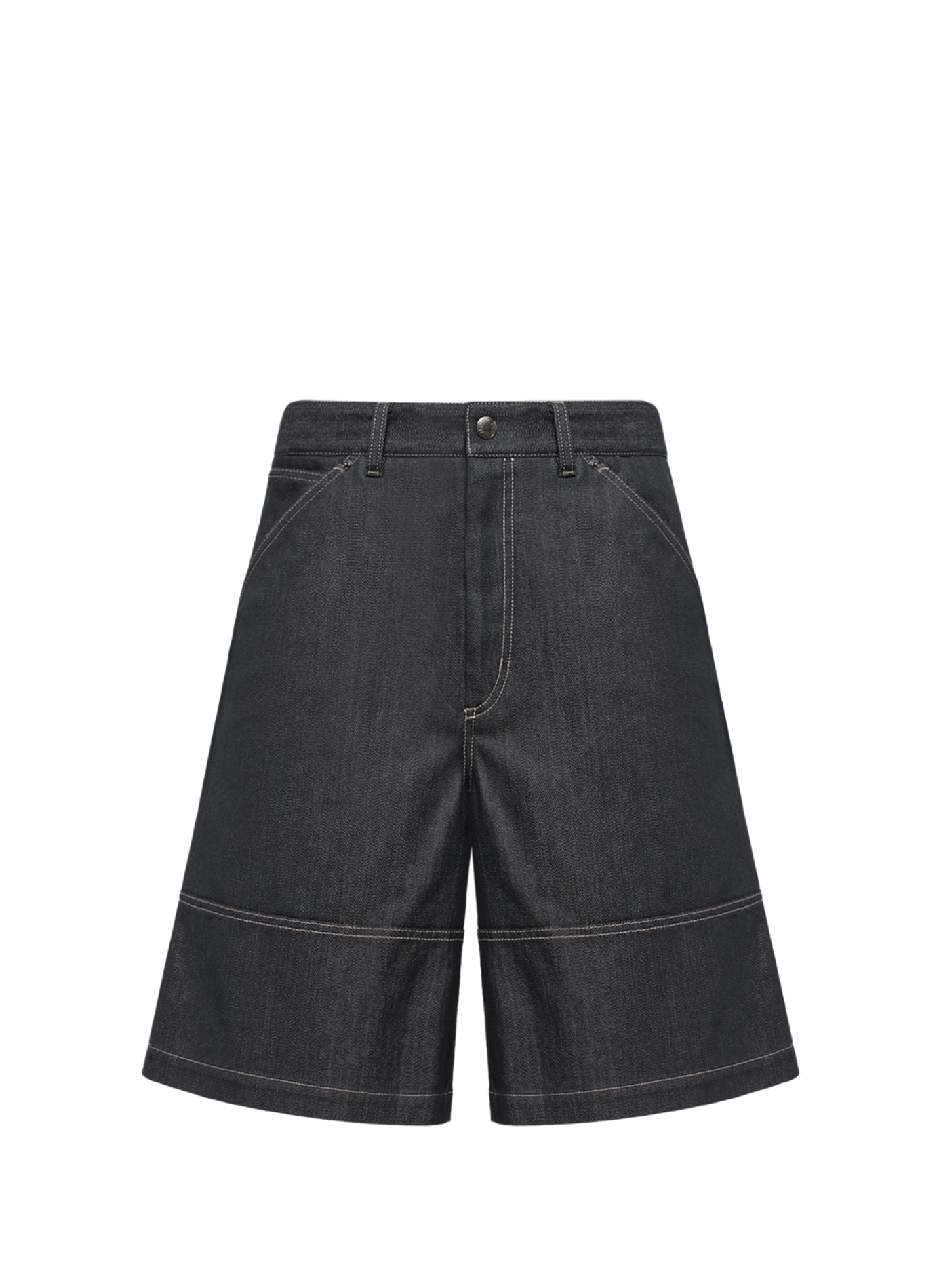 Long denim Bermuda shorts in blended cotton MONCLER Blue