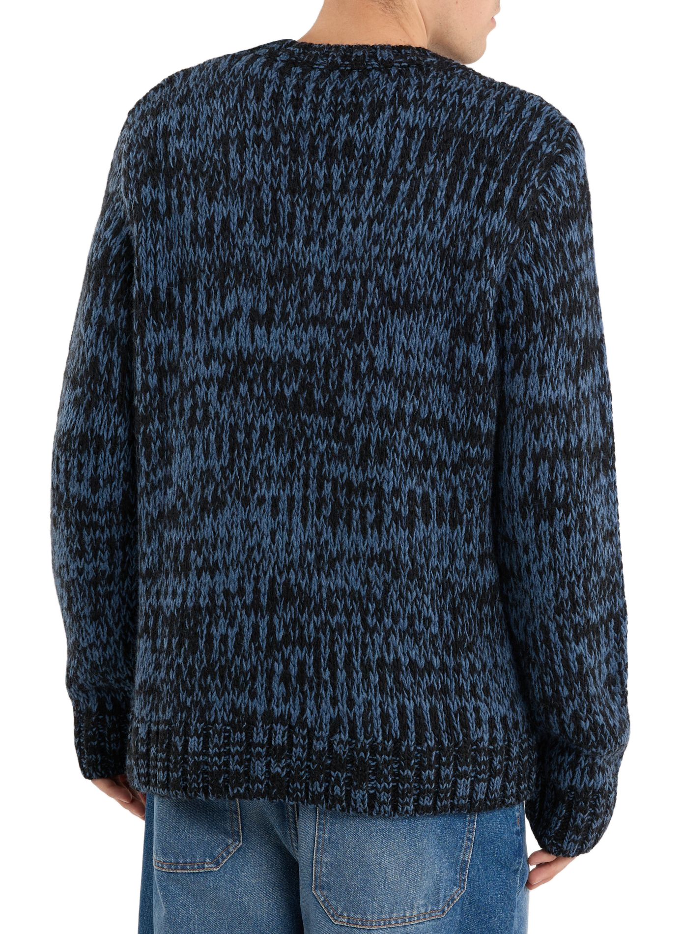 Gailey round neck sweater in mottled knit SAISON 1865 Blue