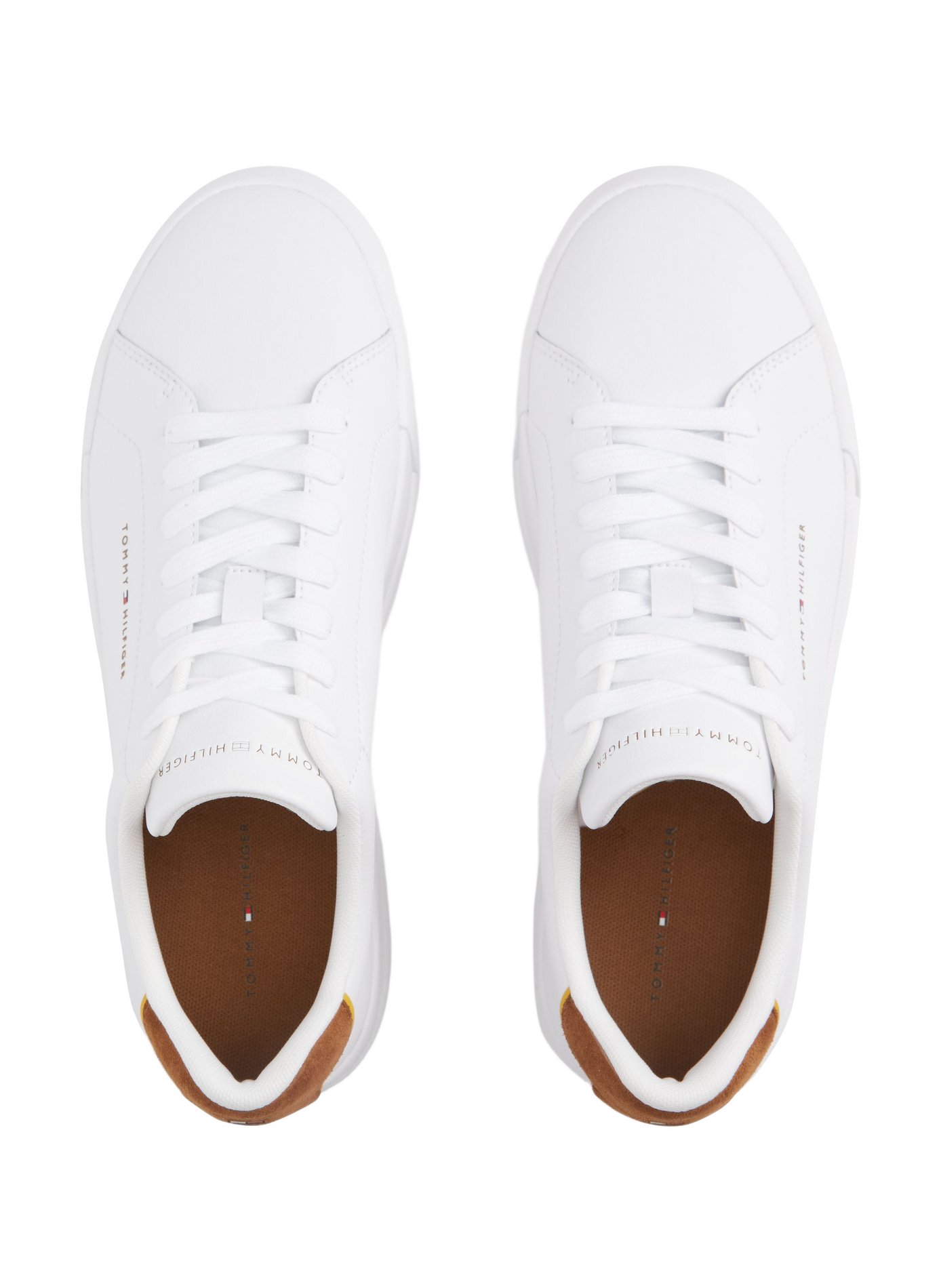 Leder-Sneaker mit Körnungseffekt TOMMY HILFIGER Weiss
