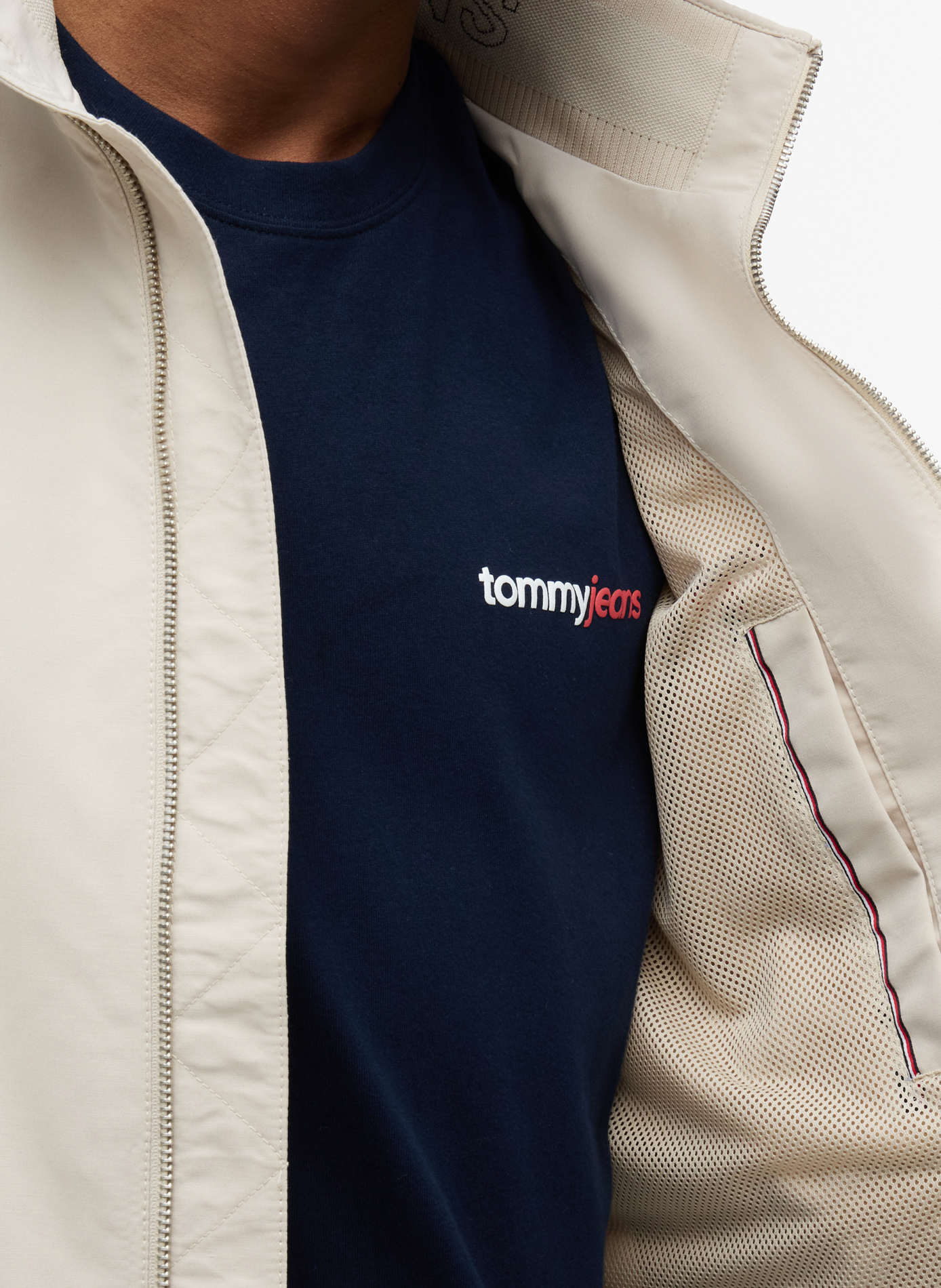 Straight jacket with high collar TOMMY HILFIGER Beige