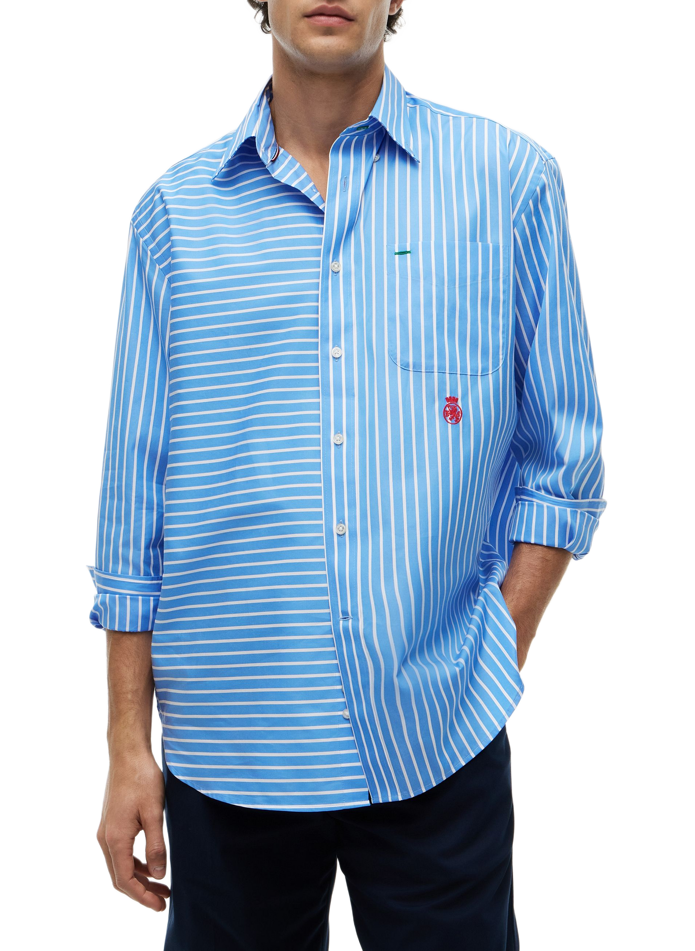 Gestreept overhemd TOMMY HILFIGER Blauw