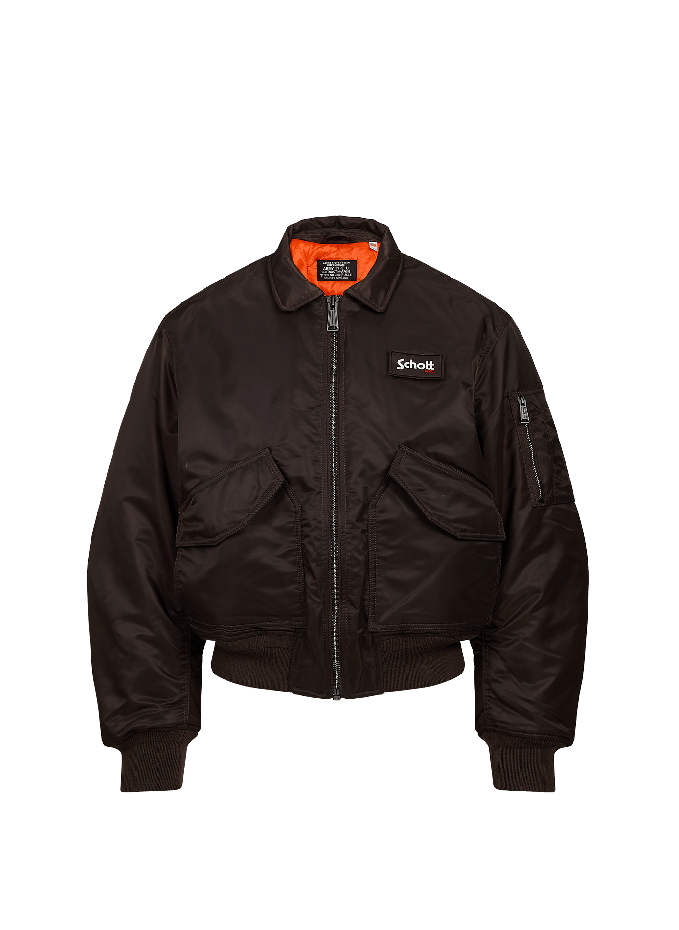 Weites Bomberjacke mit Logo SCHOTT Braun