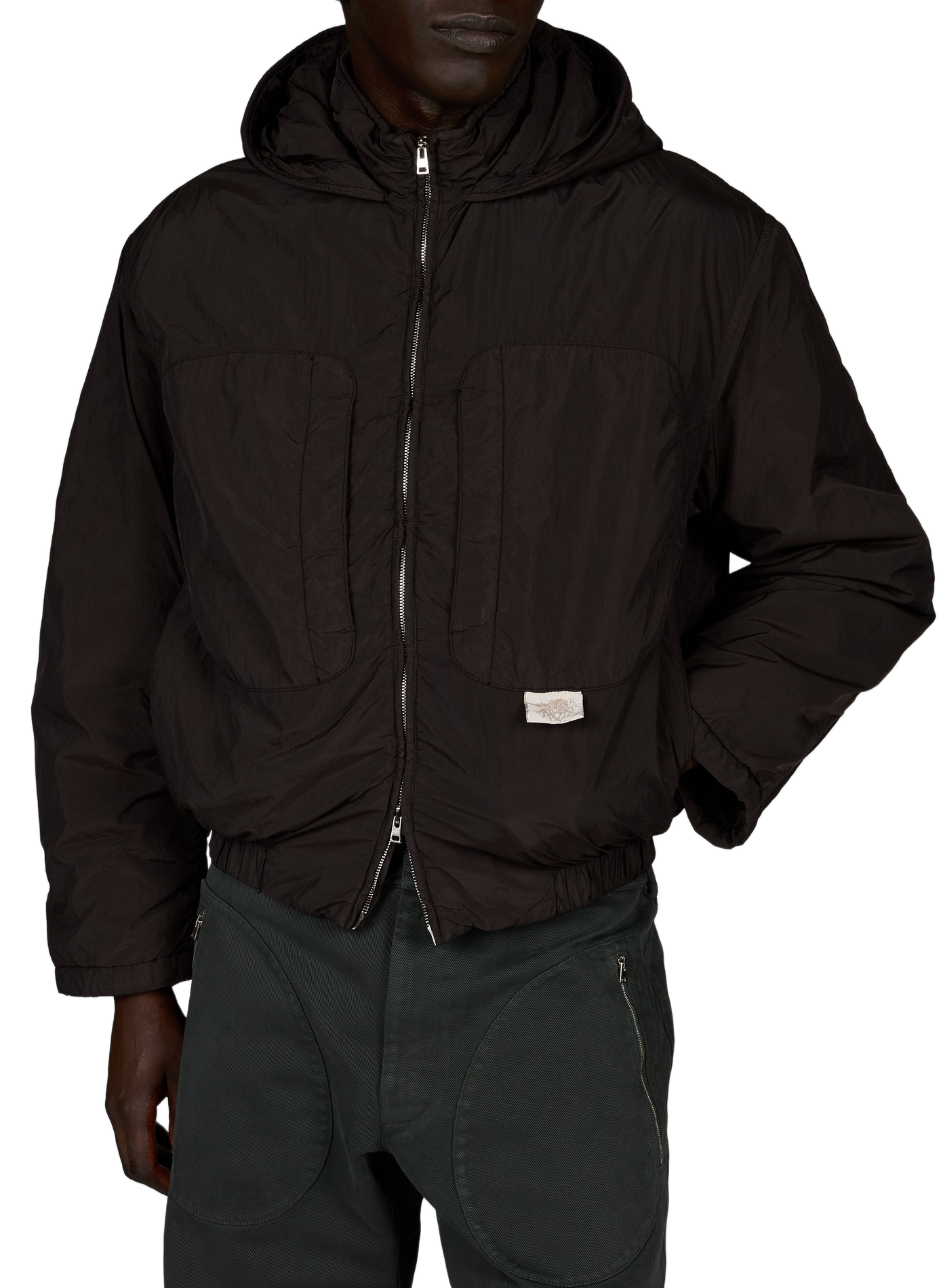 Straight-fit jacket with hood  | Black RANRA Men