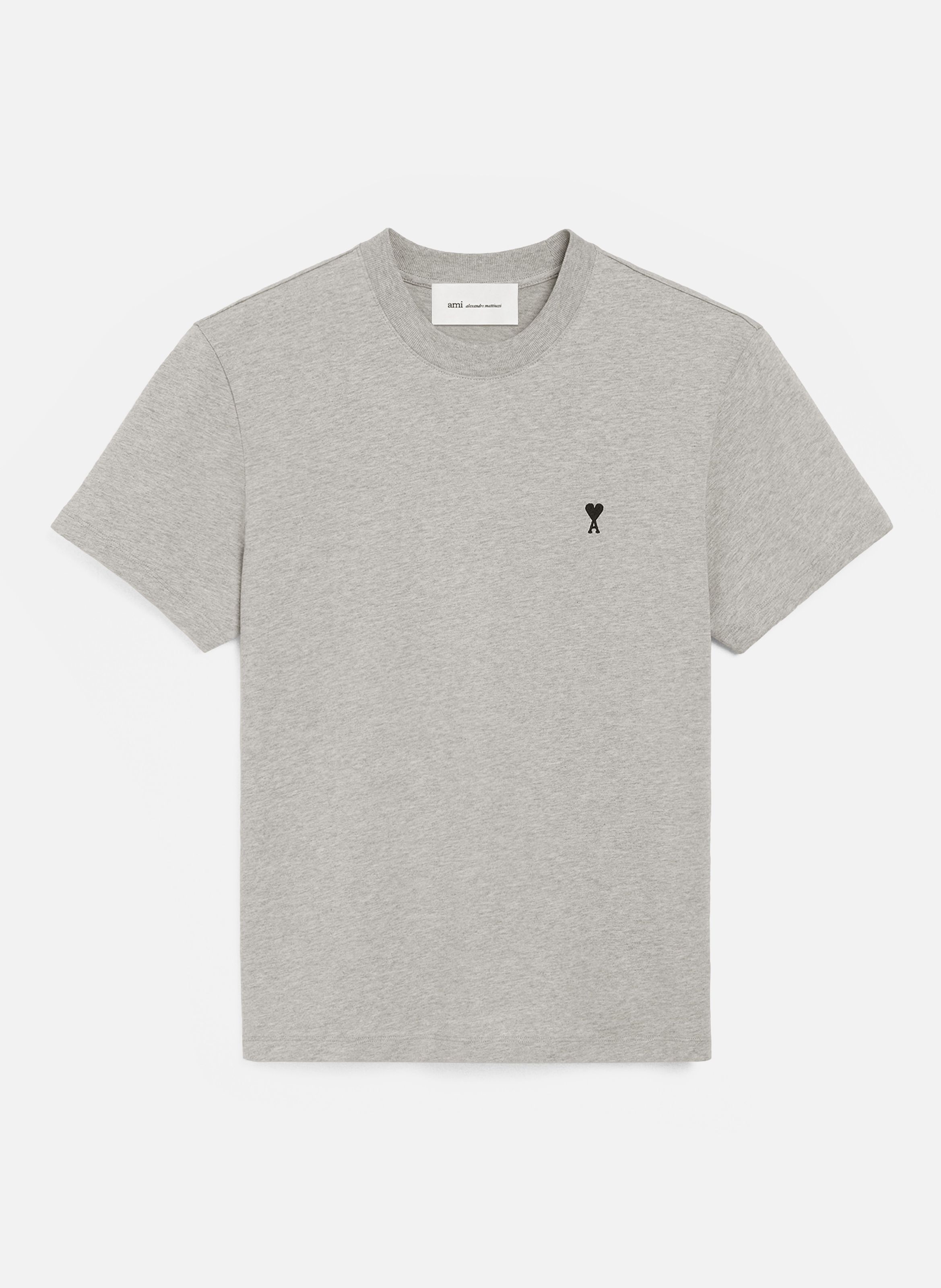 T-shirt ami de coeur en coton AMI PARIS Gris