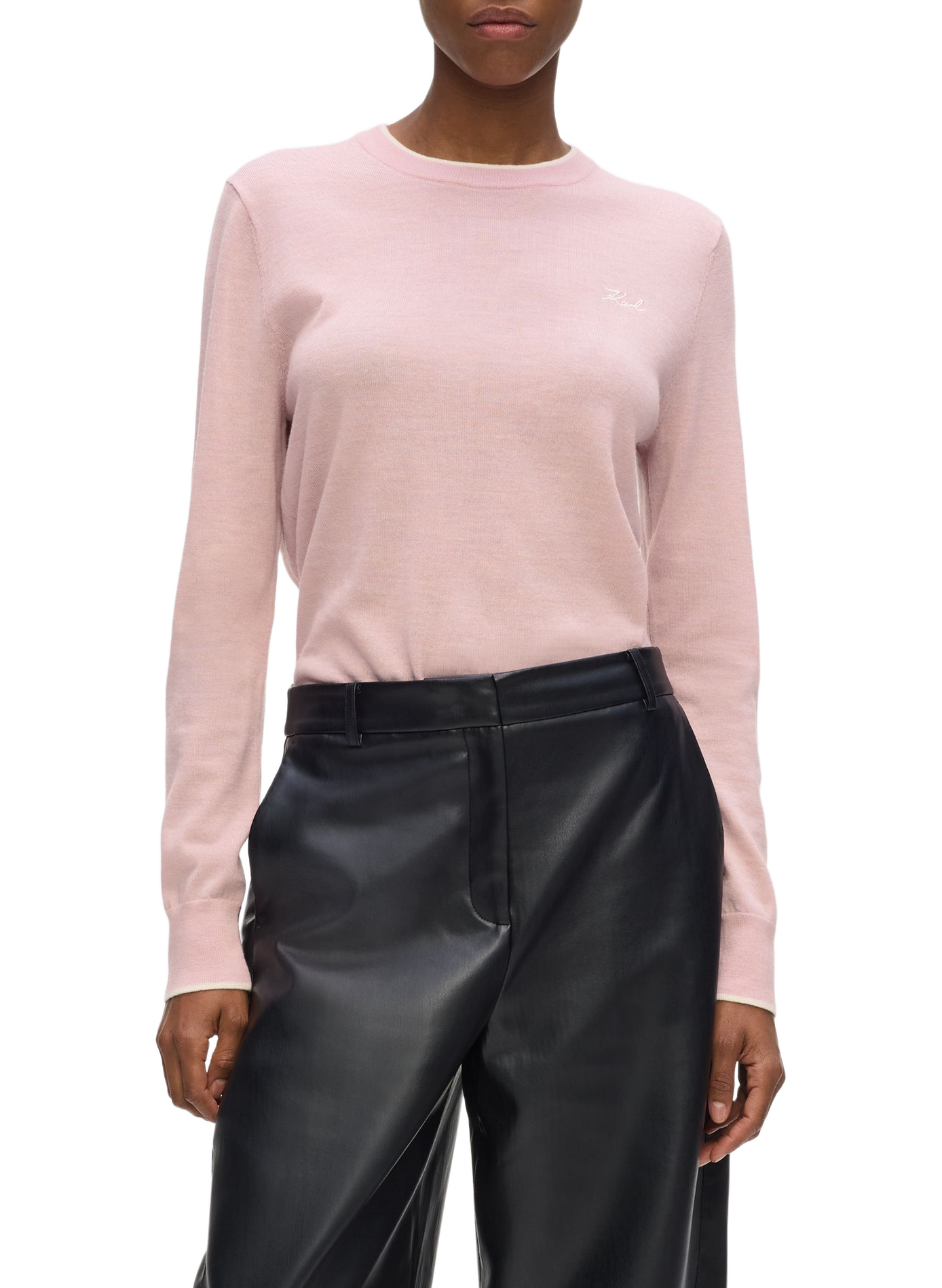 Merino wool jumper KARL LAGERFELD Pink