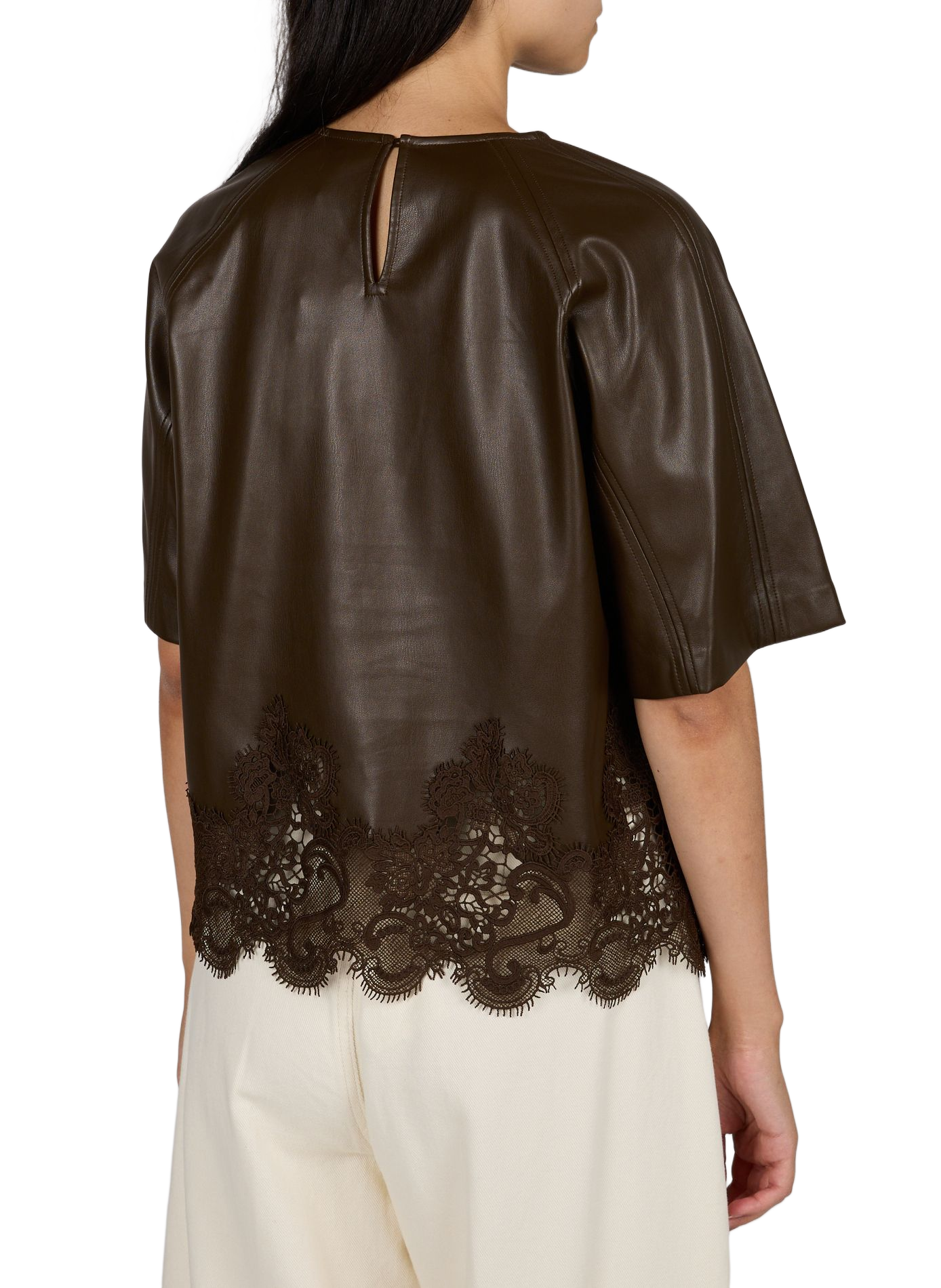 Gerade geschnittenes T-Shirt mit Stickerei SUNCOO Khaki