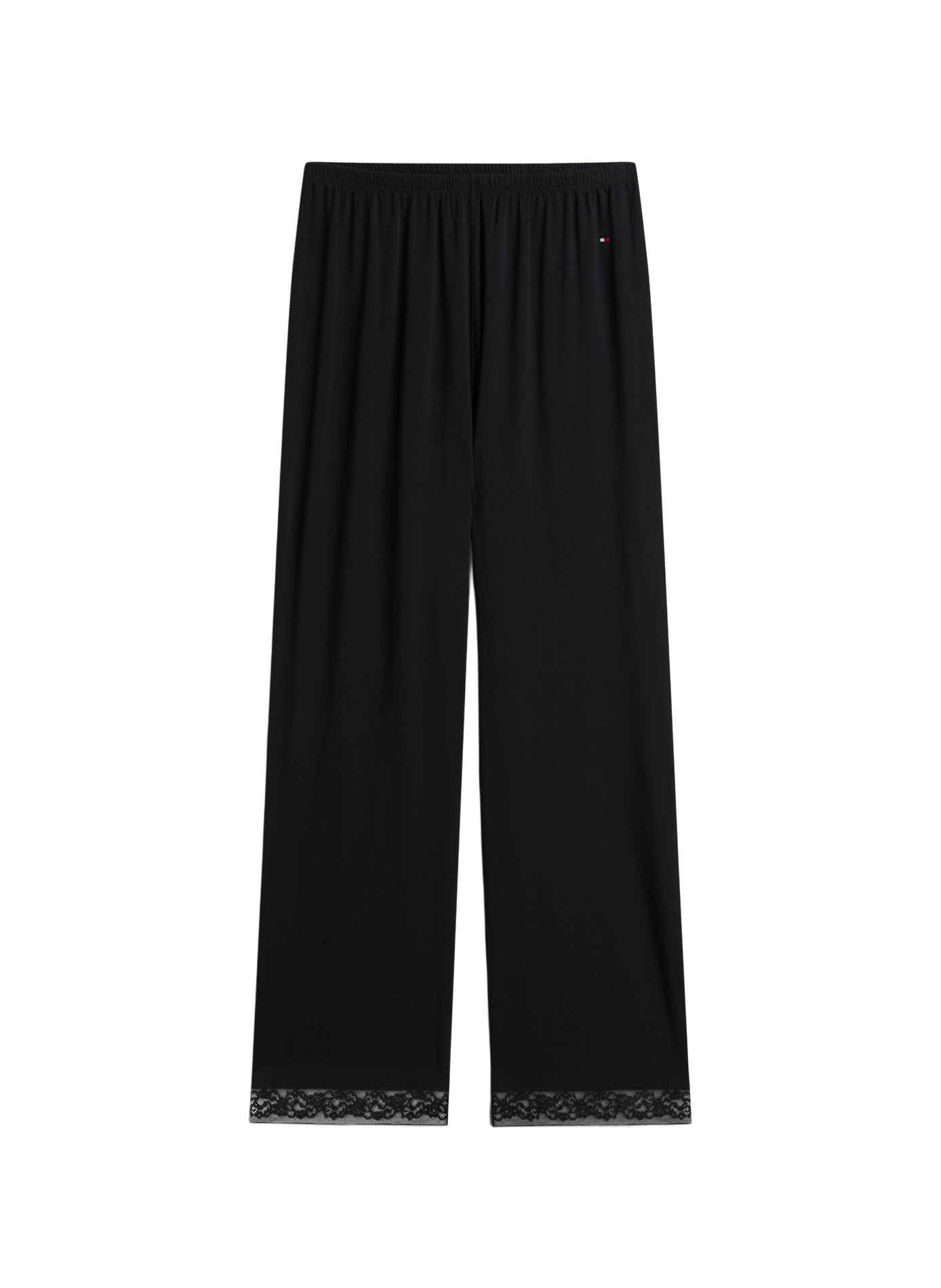 Plain fluid straight-leg elasticated trousers TOMMY HILFIGER Black