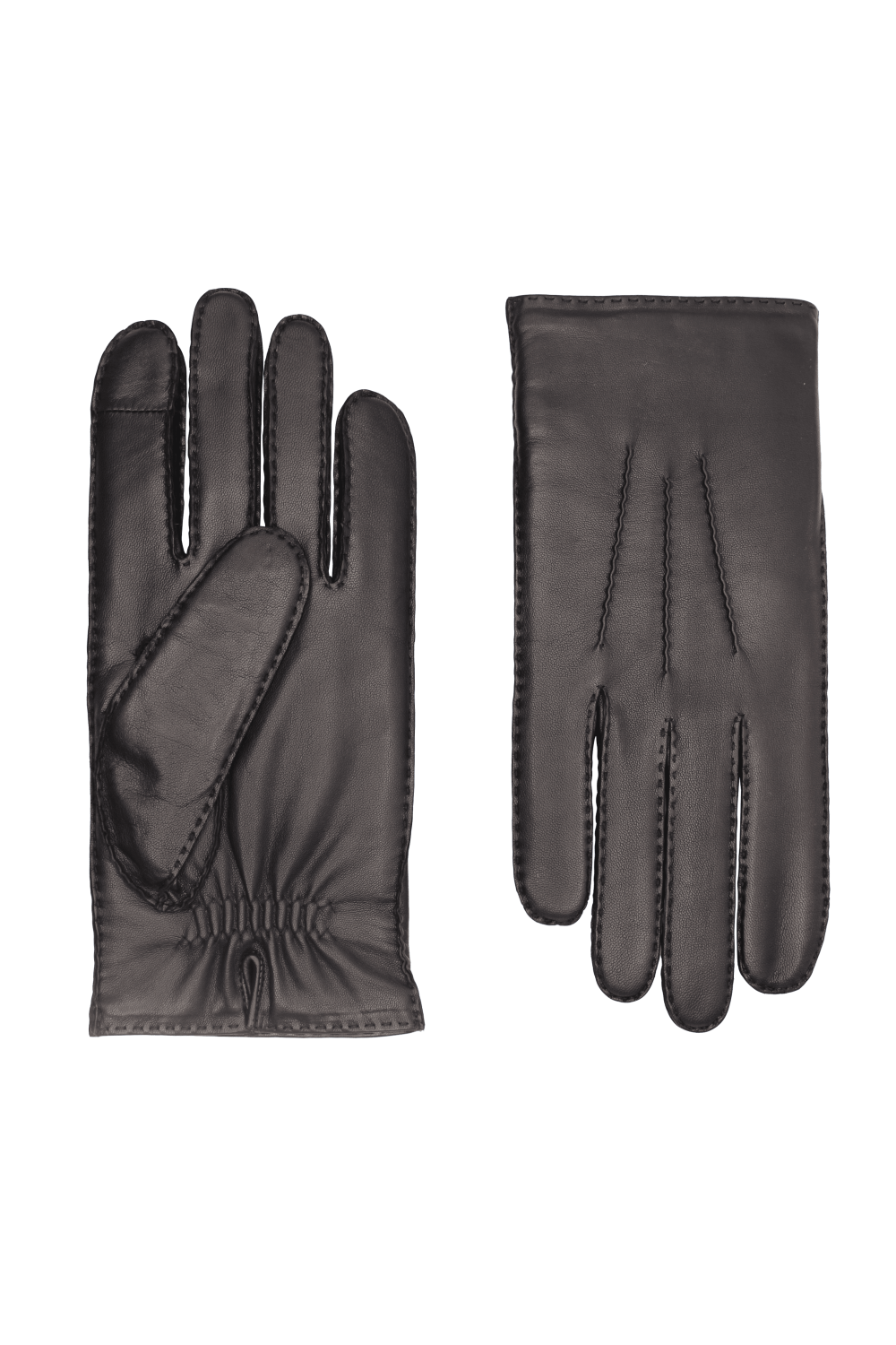Gants arthur homme cuir doublés cachemire AGNELLE Noir