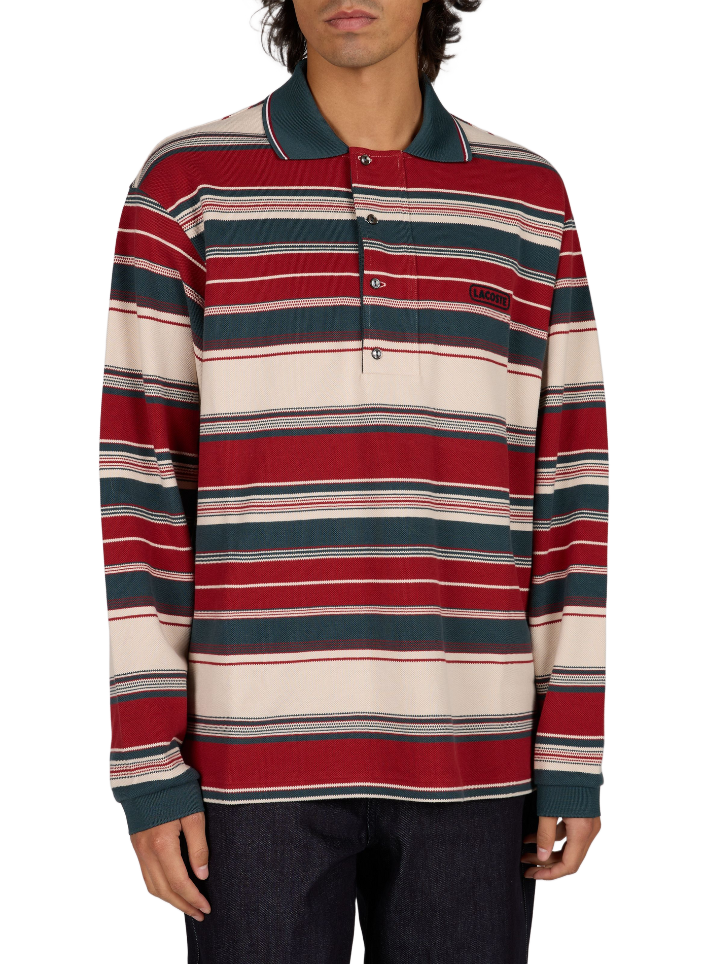 Polo Oziris droit rayé en coton LACOSTE Multicolore