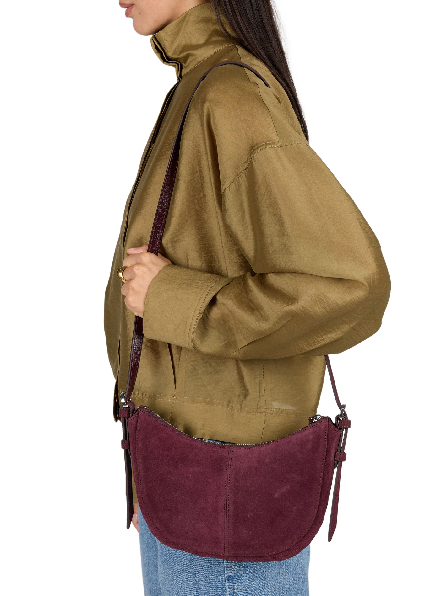 Mini Rodéo cowhide leather shoulder bags NAT & NIN Purple